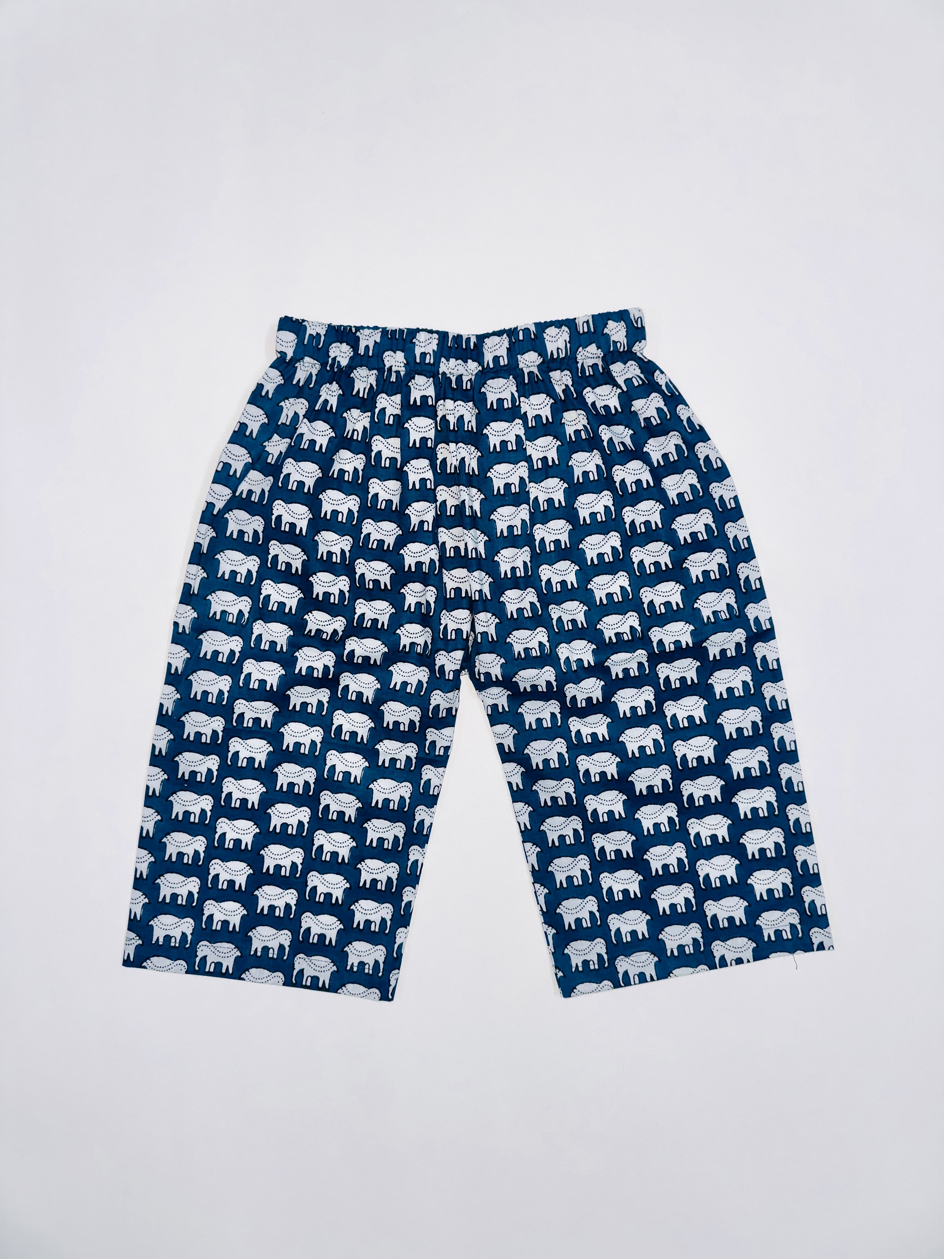 Navy Elephant Print Co-Ord Set for Baby Girls in Soft Cotton with Fun Elephant Prints.