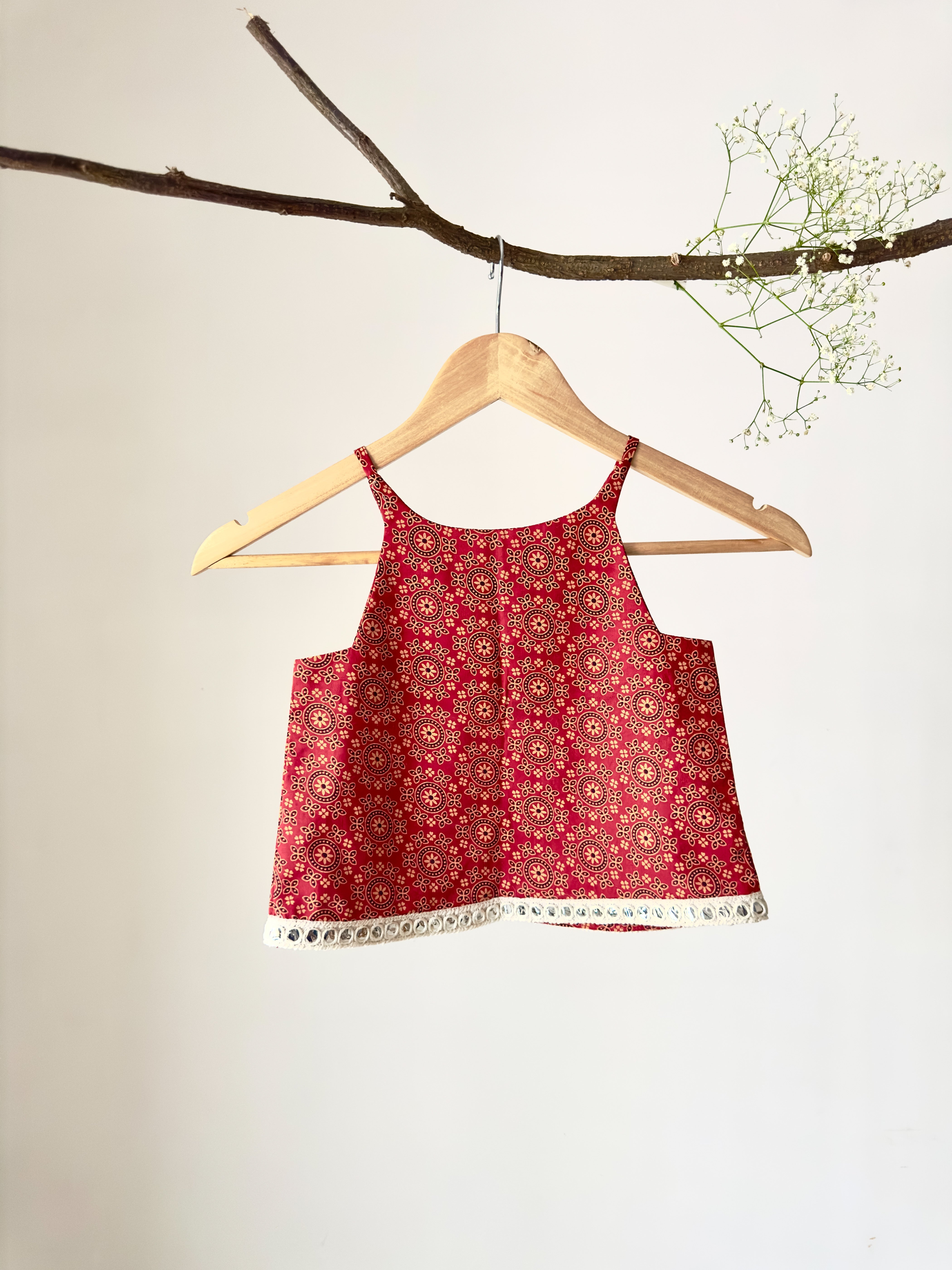 Festive Red Printed Dhoti