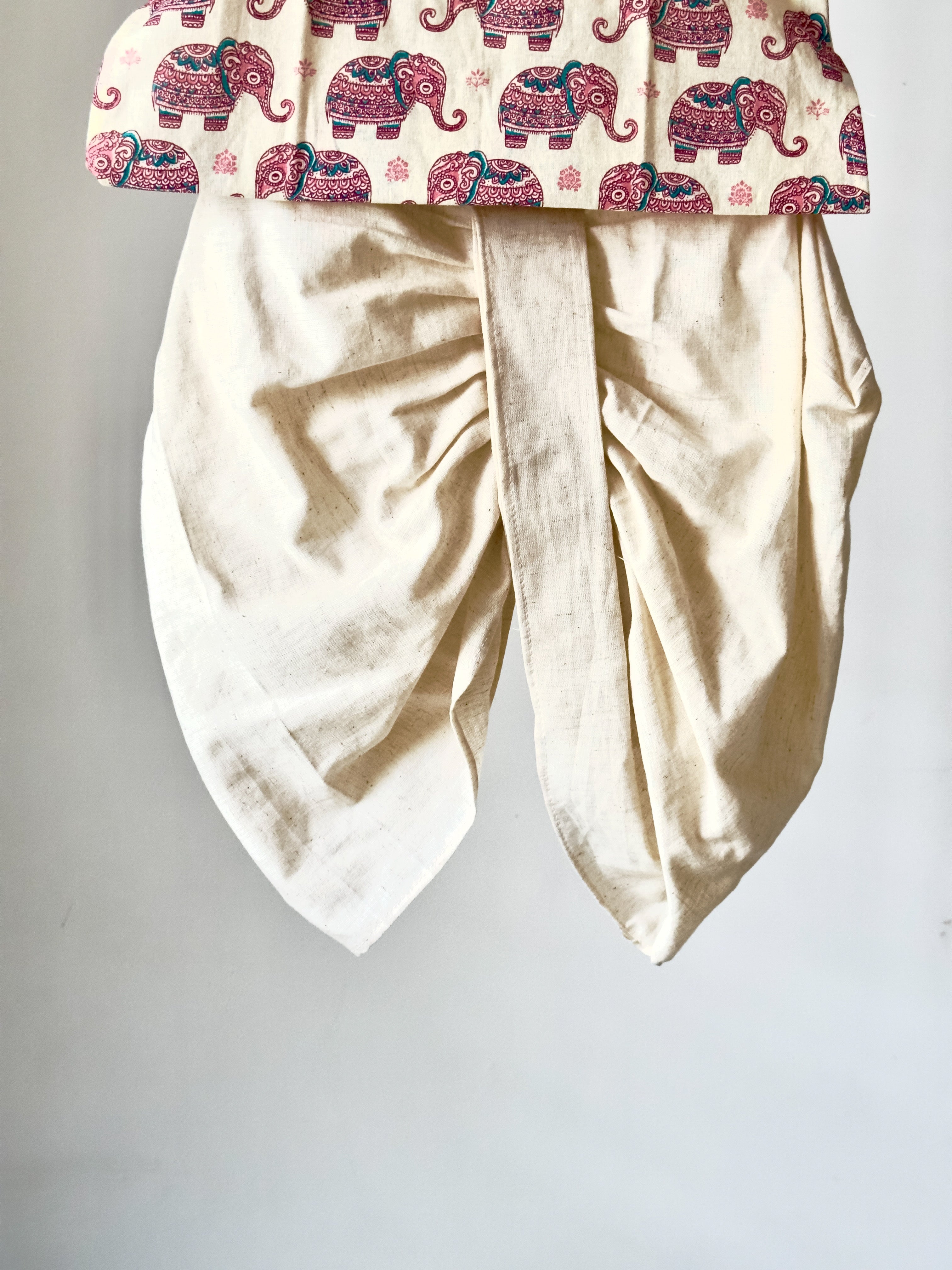 Royal Elephant Print dhoti Set