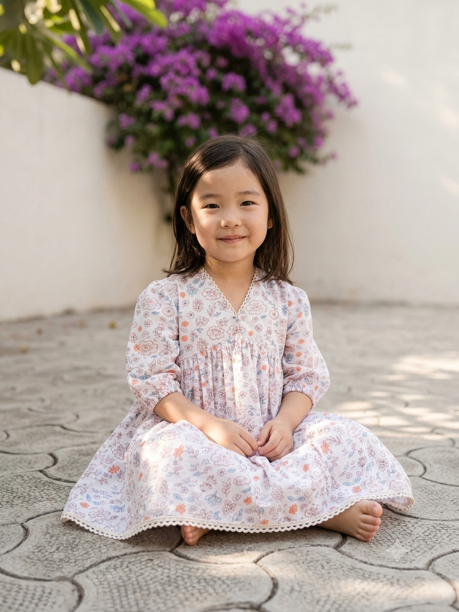 Pastel Bloom Tiered Dress