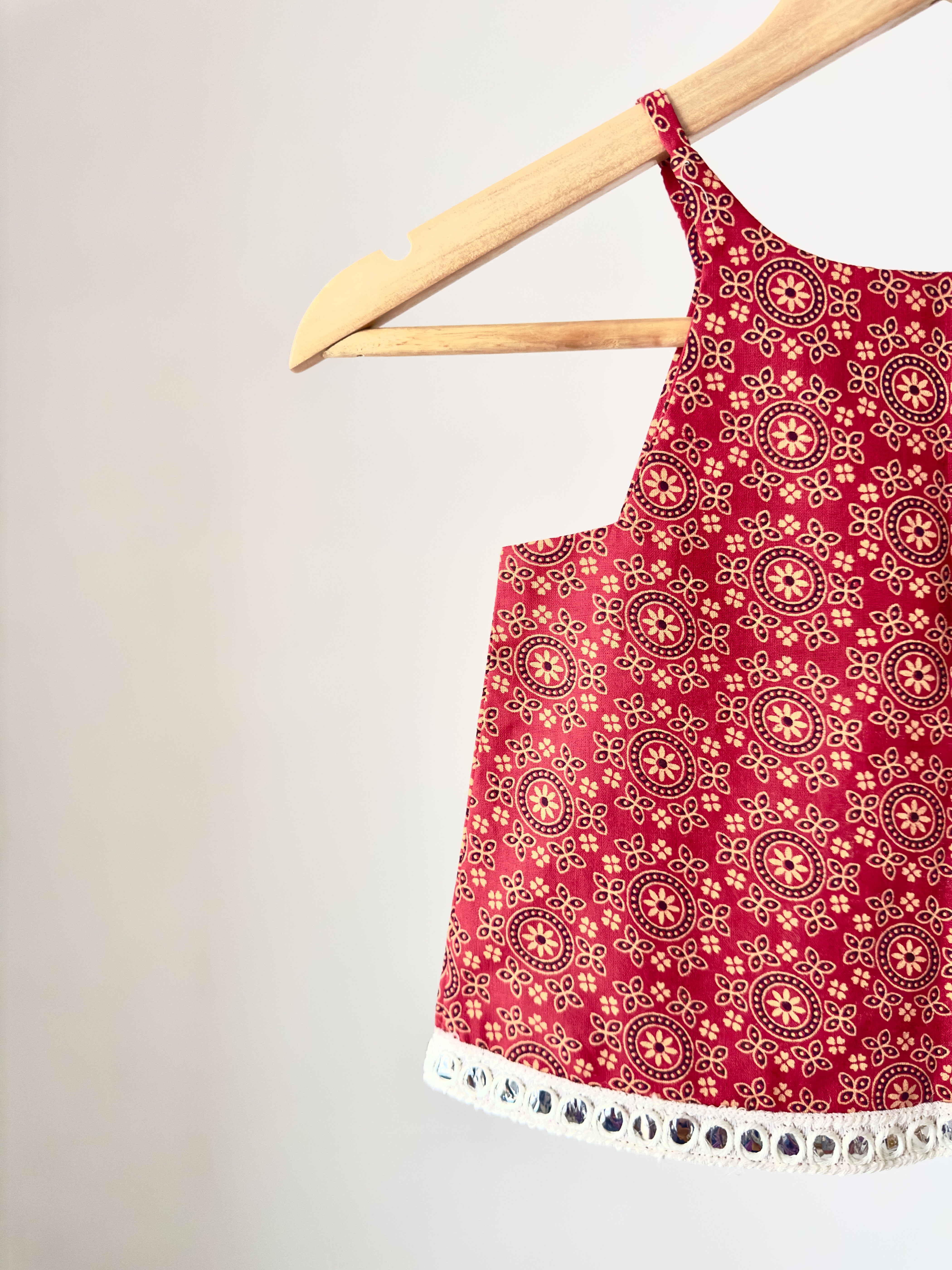 Festive Red Printed Dhoti