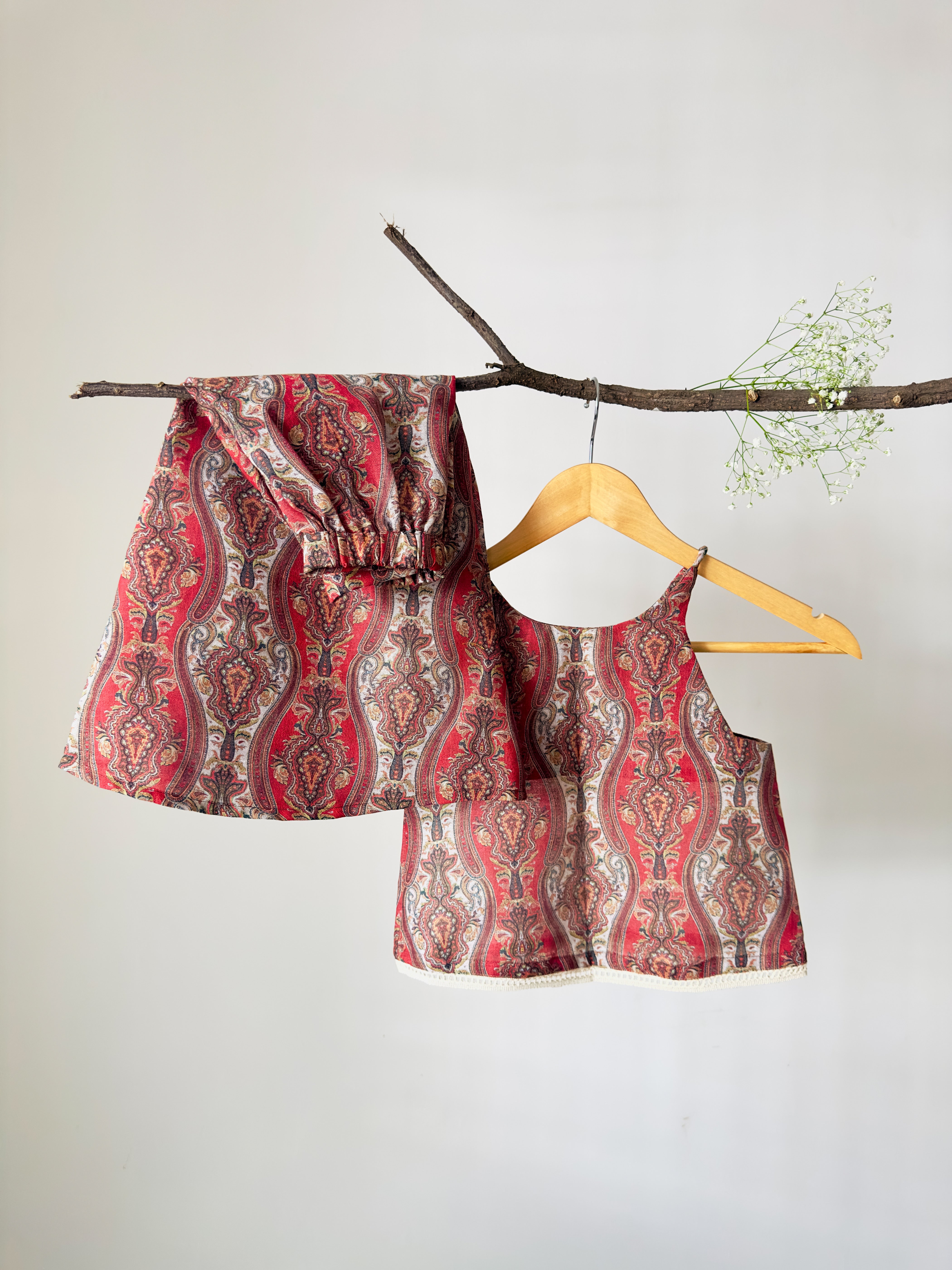 Rust Paisley Handcrafted Cotton Co-ord Set