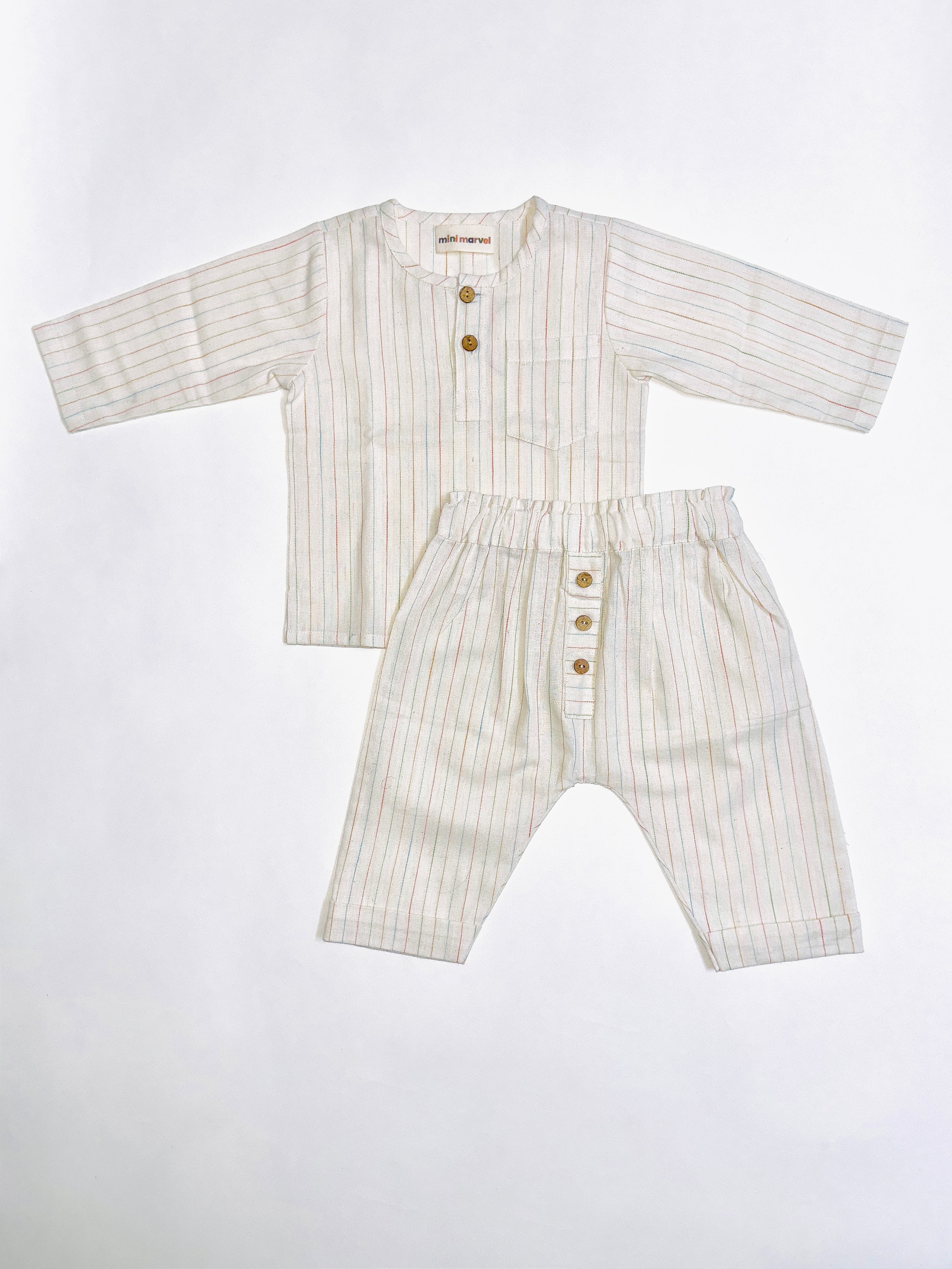 Classic Stripe Co-Ord Set for Boys with Striped Kurta and Matching Harem Pants