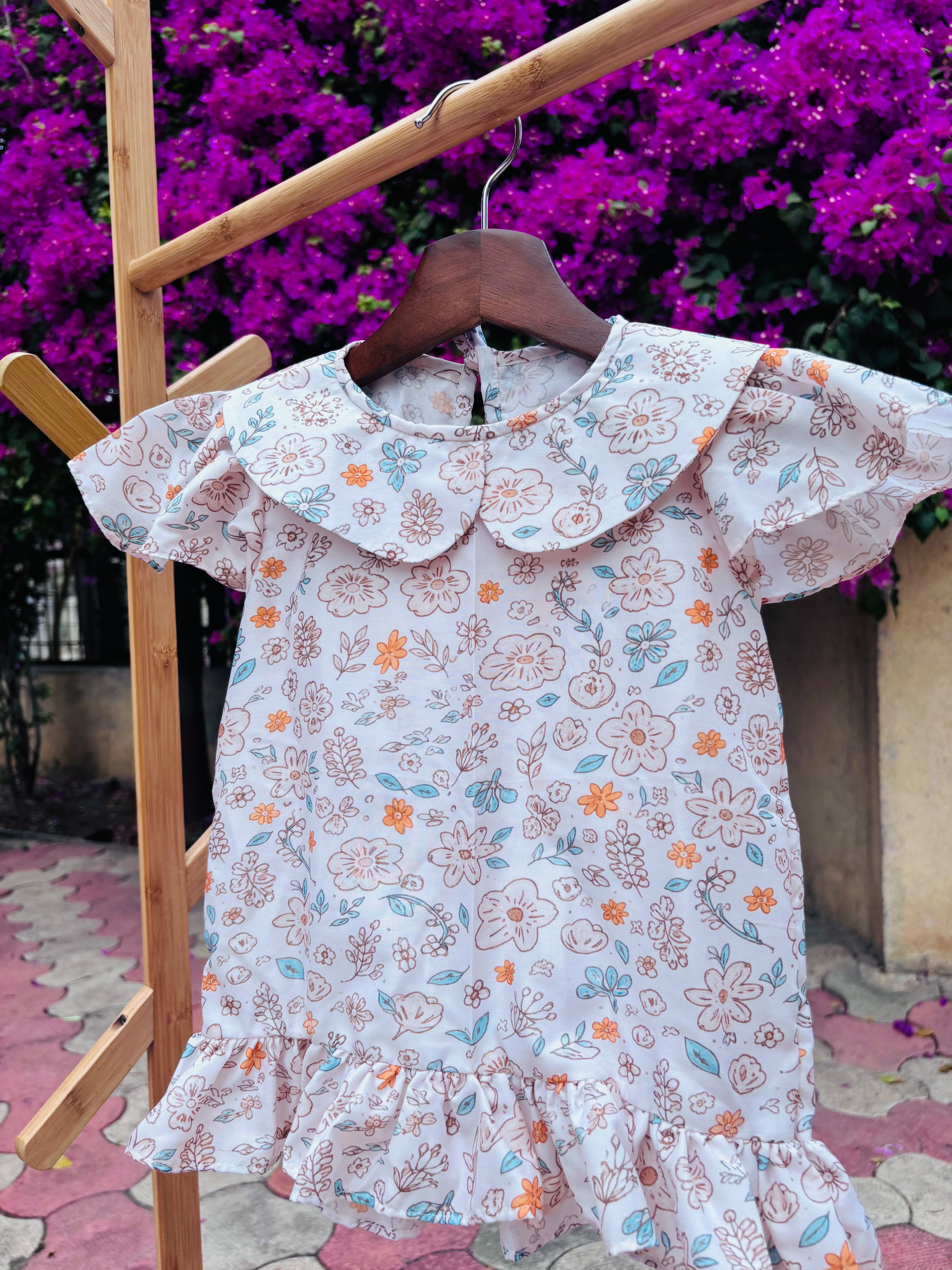 Pastel Petals Flutter Dresse