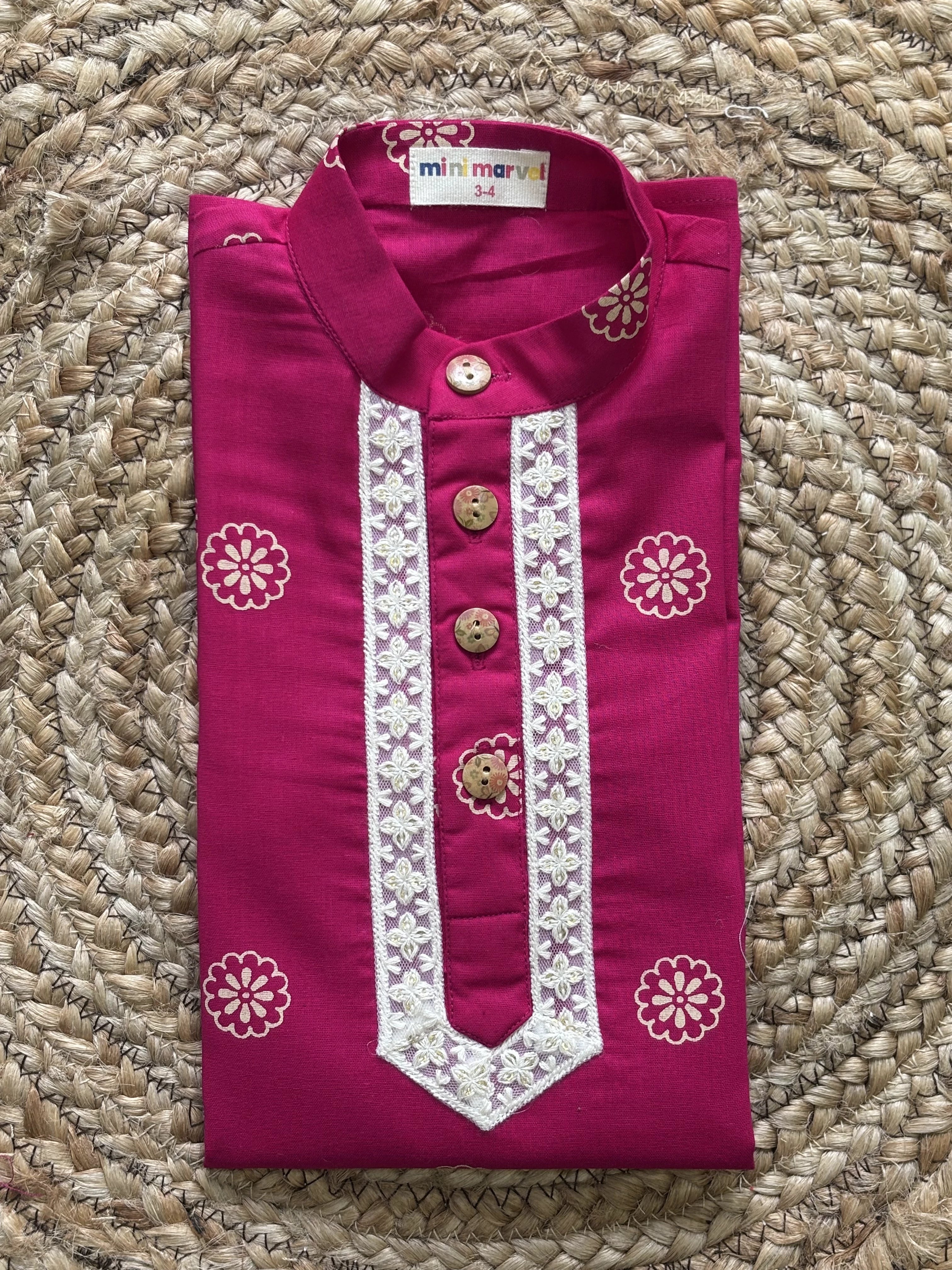Motif Cotton Kurta set