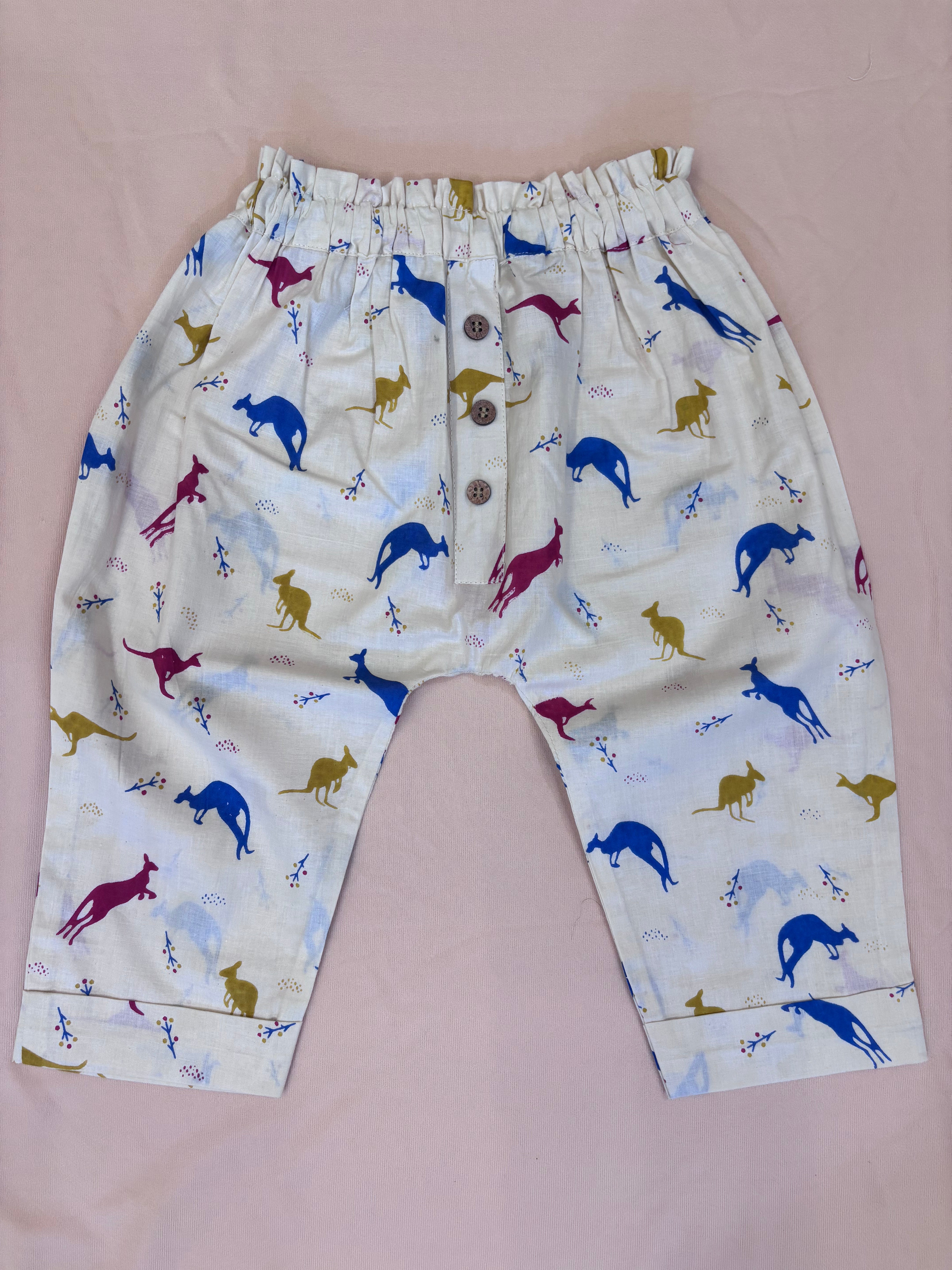Outback Tales Luxe Co-ord Set (Kangaroo Print Cotton Set)