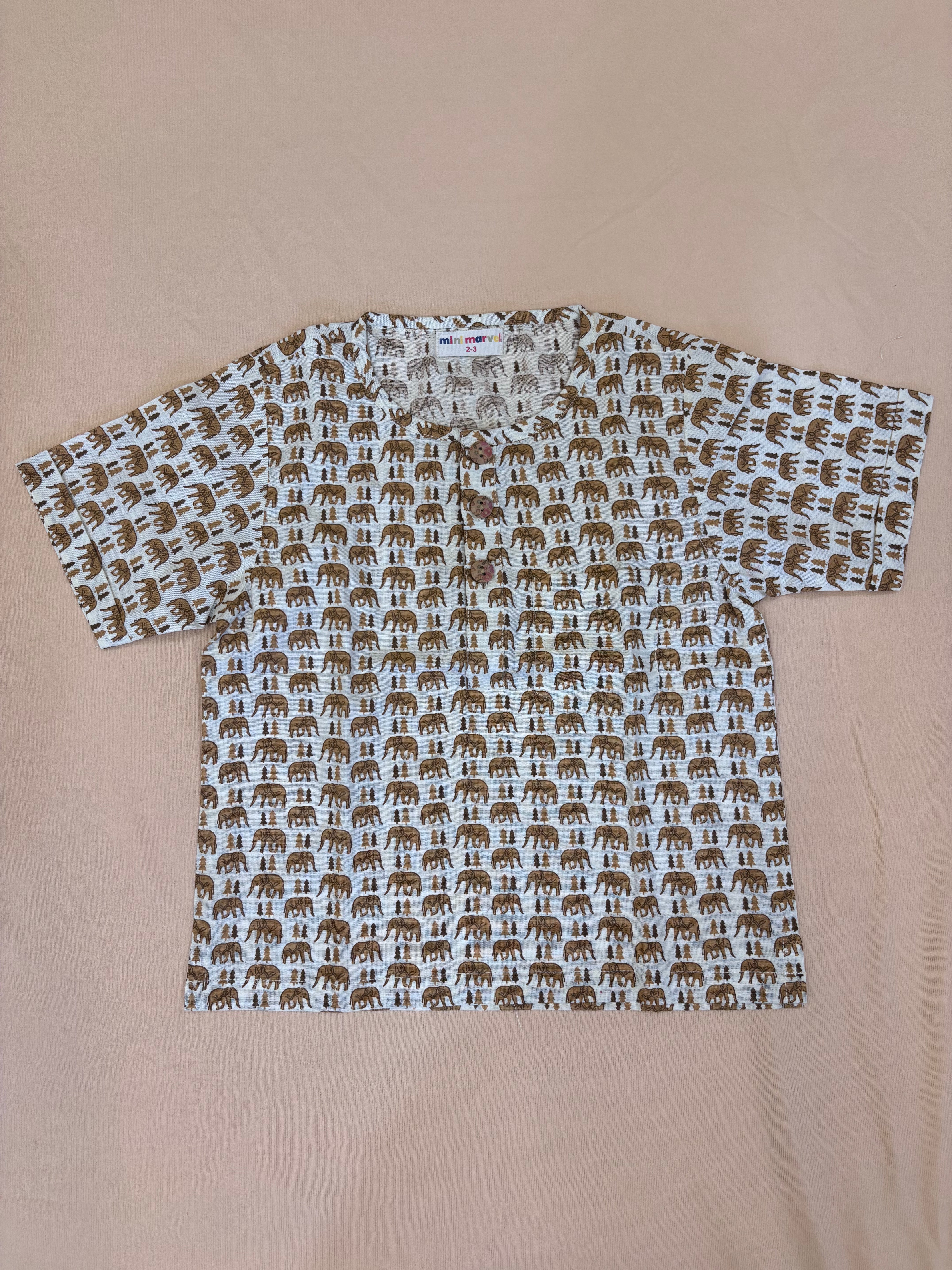 Camel Trail Classic Co-ord Set (Printed Top & Cotton Pants)