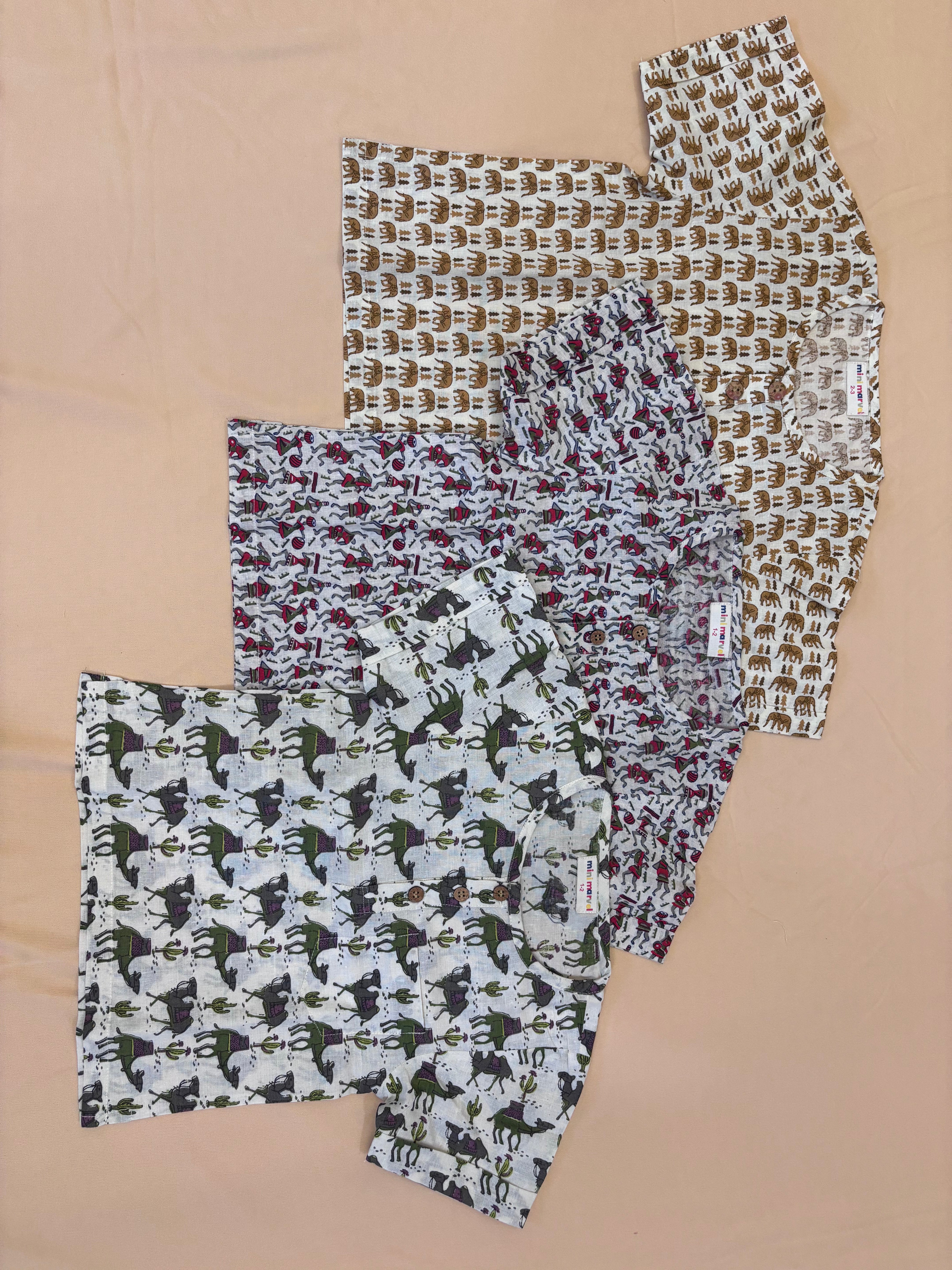 Desert Safari Luxe Cotton Shirt Set (Pack of 3)