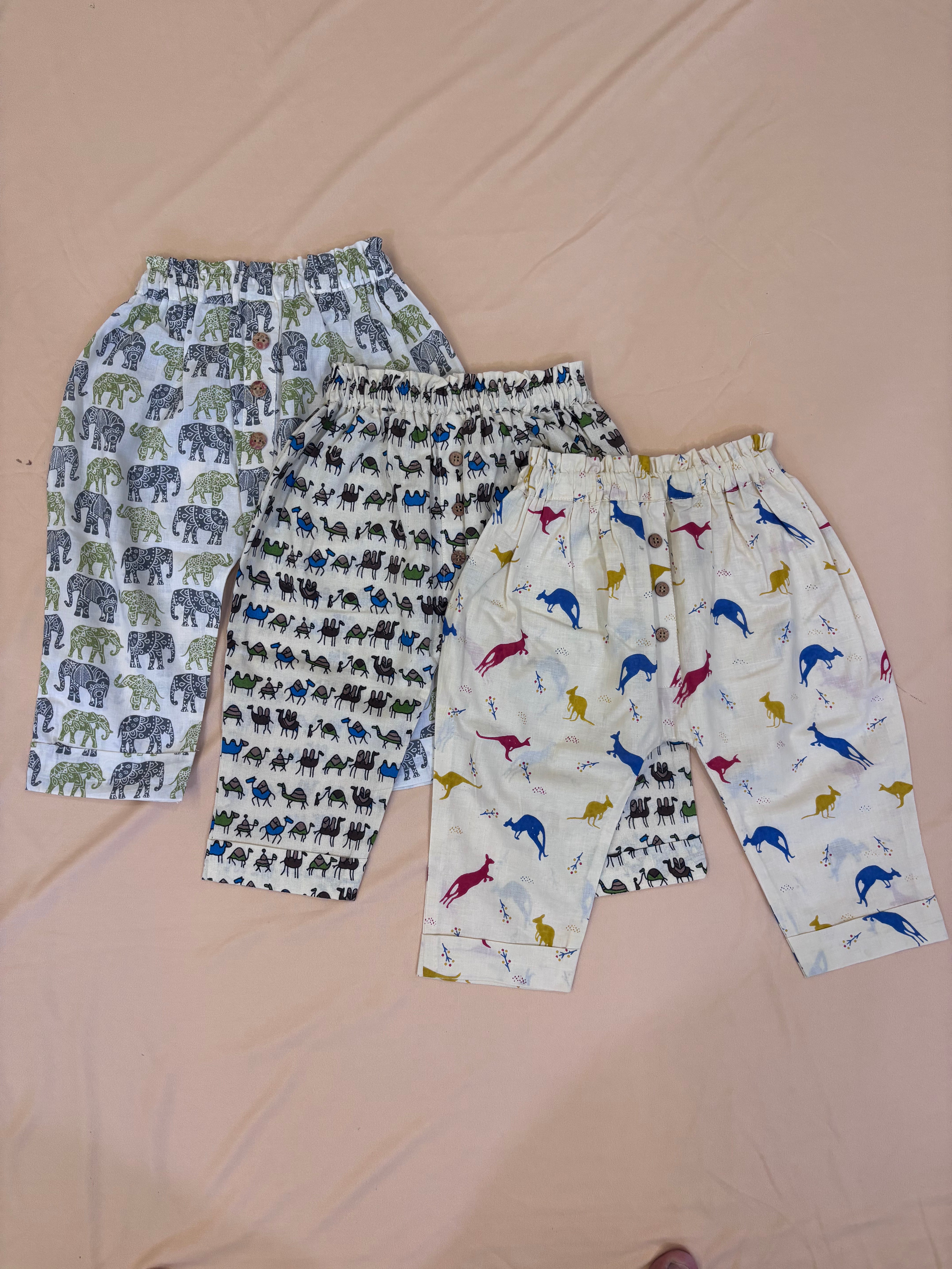 Wild Safari Luxe Cotton Pants Set (Pack of 3)