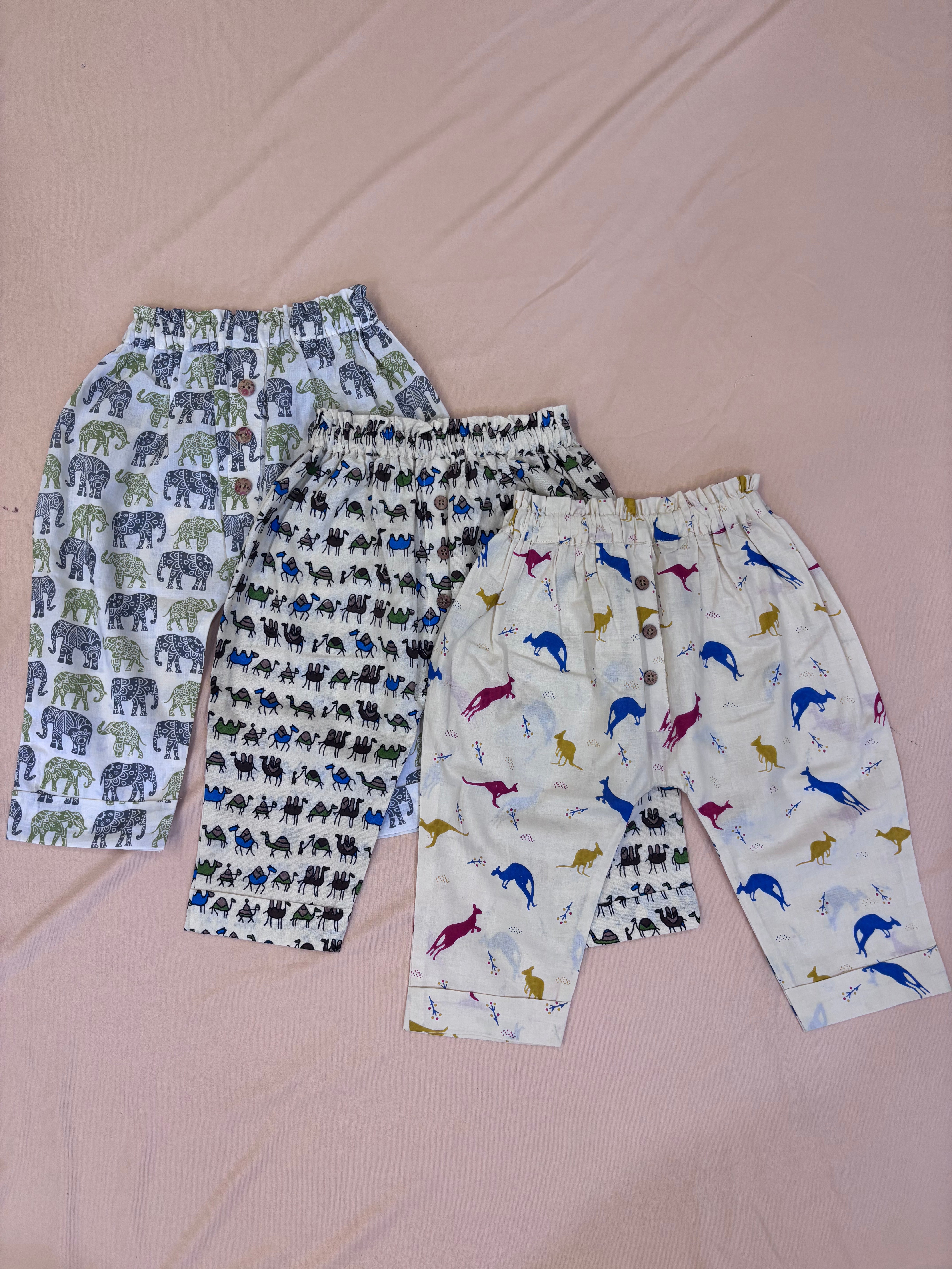 Wild Safari Luxe Cotton Pants Set (Pack of 3)