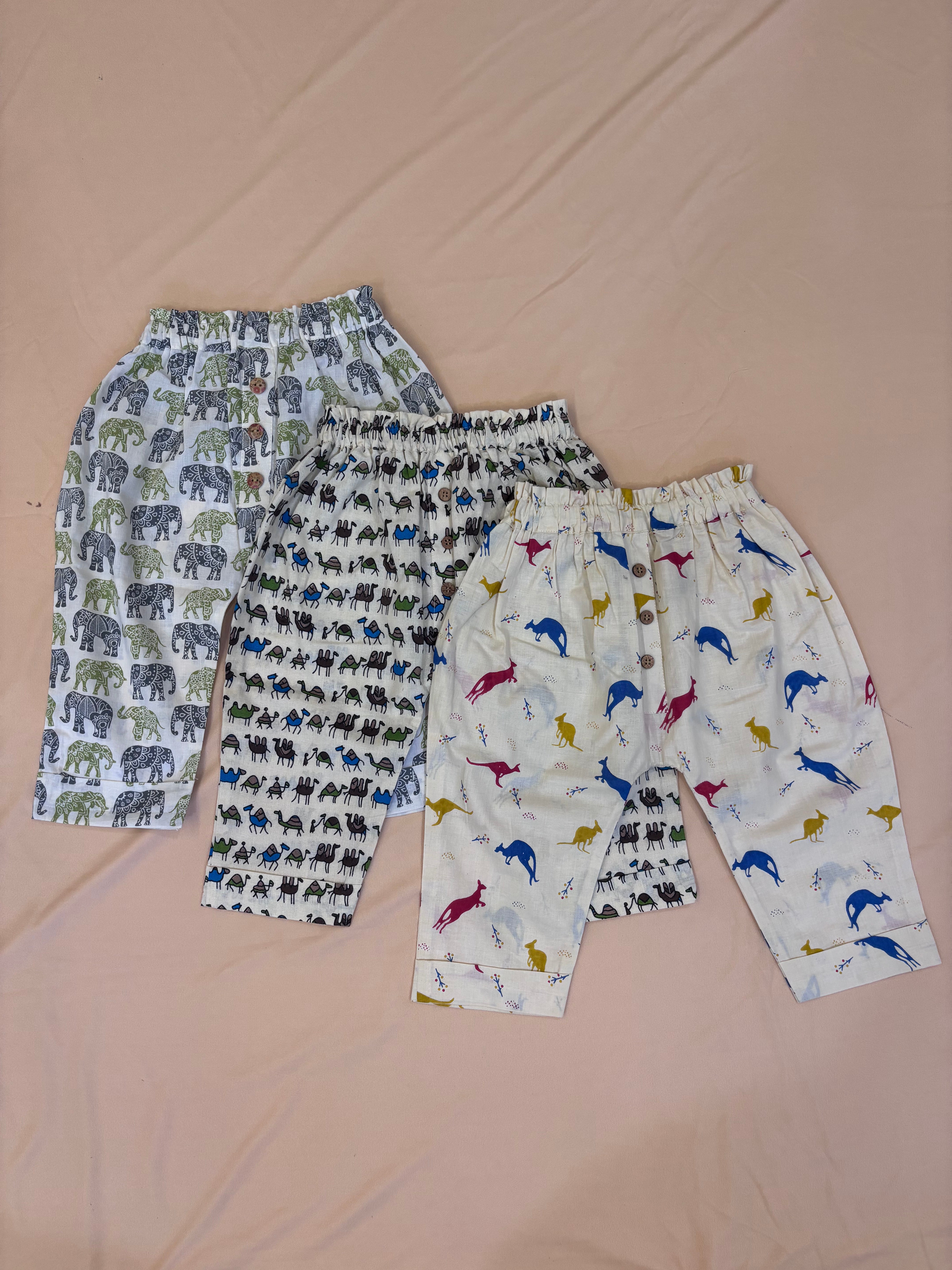 Wild Safari Luxe Cotton Pants Set (Pack of 3)