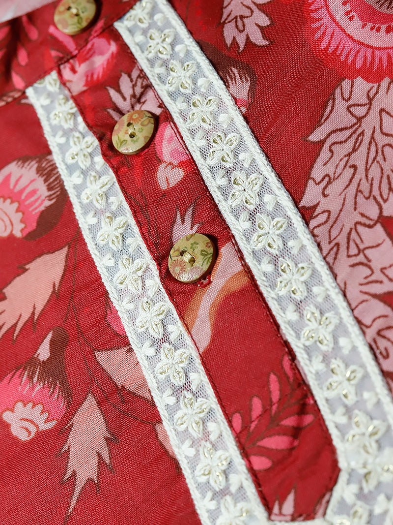 Gulzar Maroon Festive Kurta Pajama