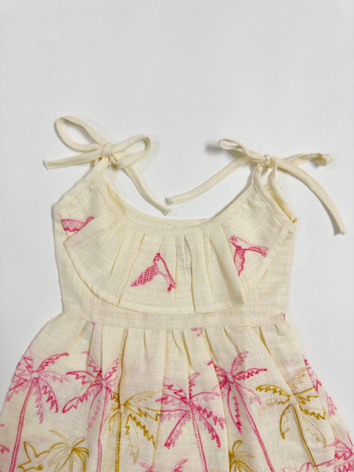 Palm Tree Dress for baby Girls with Tropical Palm Tree Prints and Lightweight Fabric.