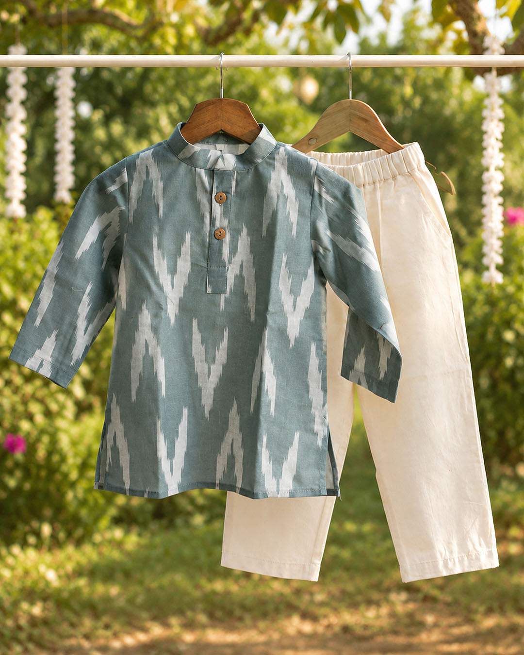 Sage Royale Ikat Kurta & Pant Set