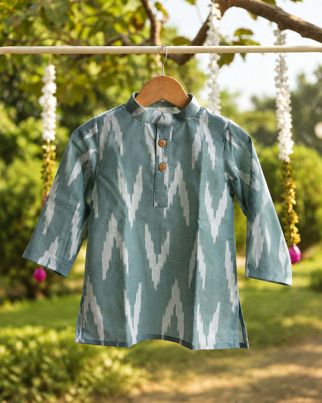 Sage Royale Ikat Kurta & Pant Set