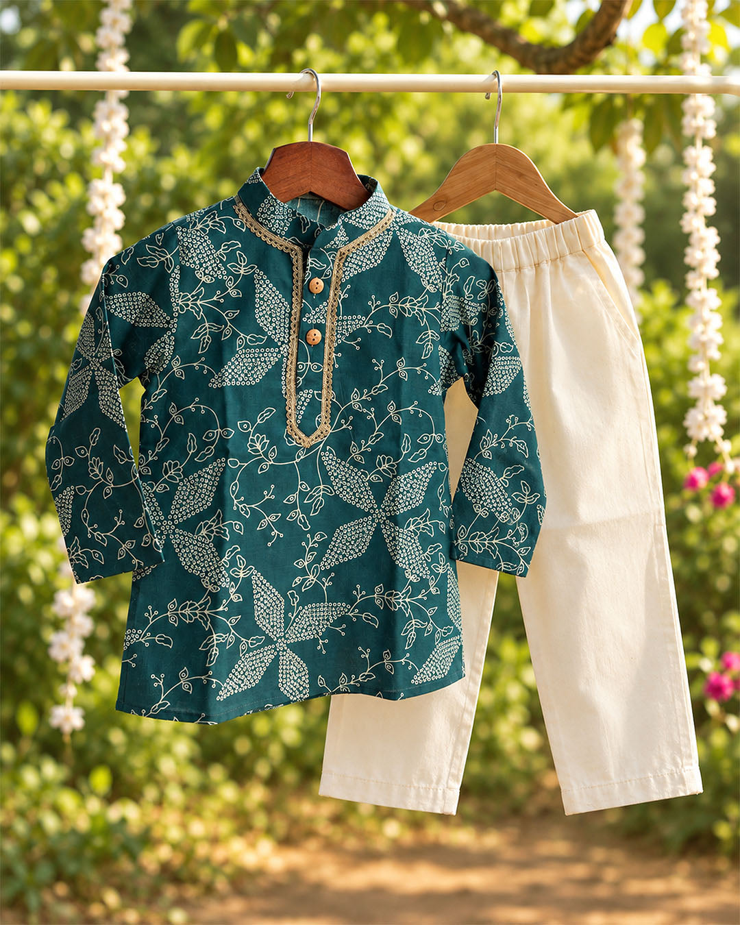 Teal Heritage Kurta & Pant Set