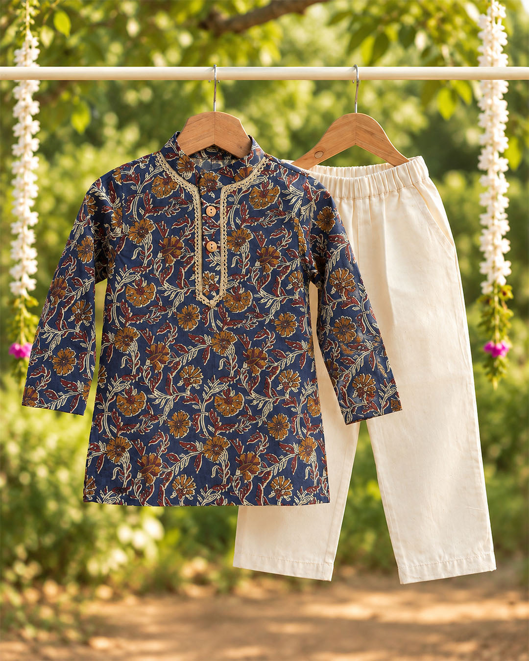 Midnight Bloom Floral ethnic Set