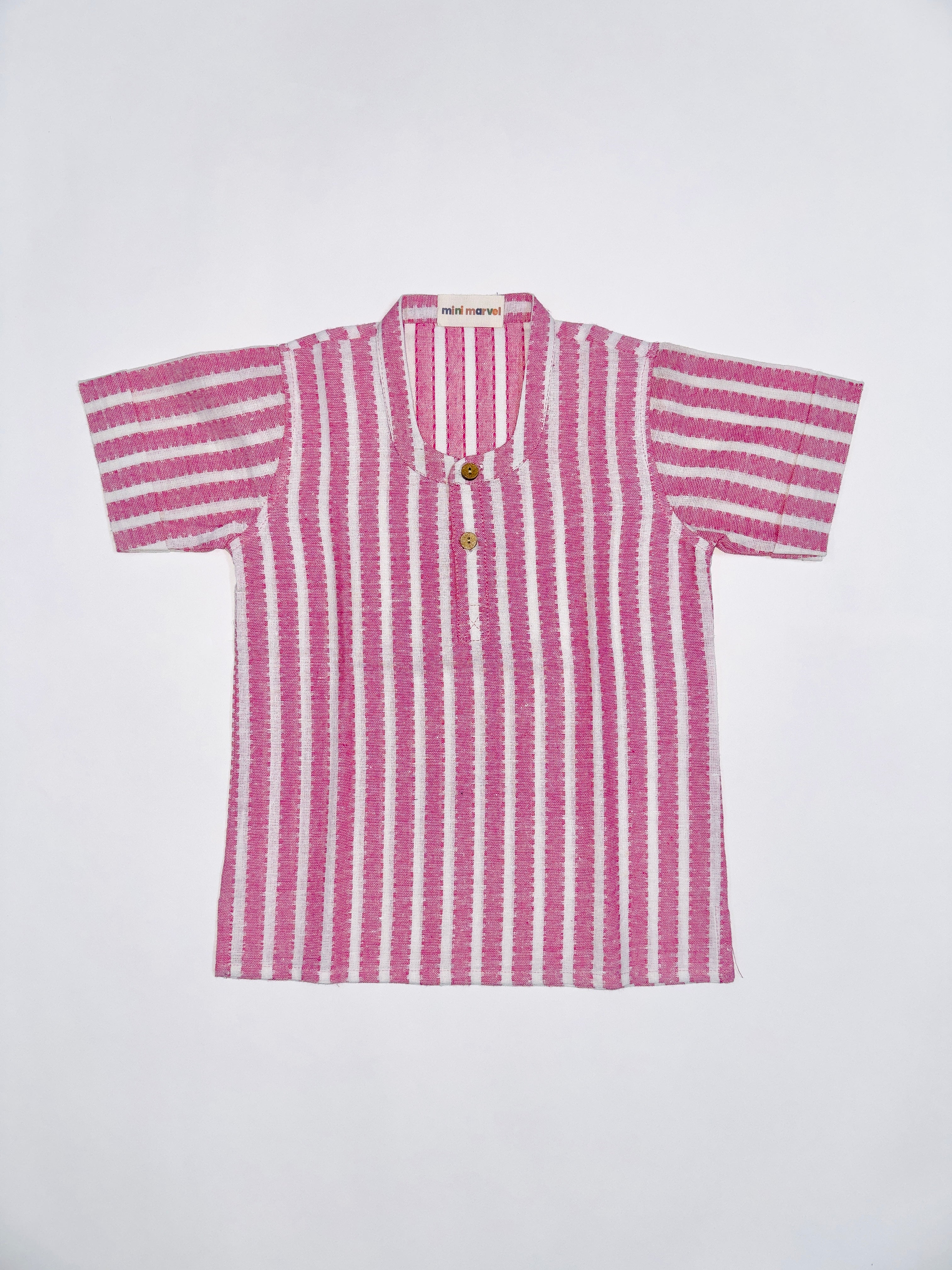 PINK STRIPED TOP BOTTOM SET