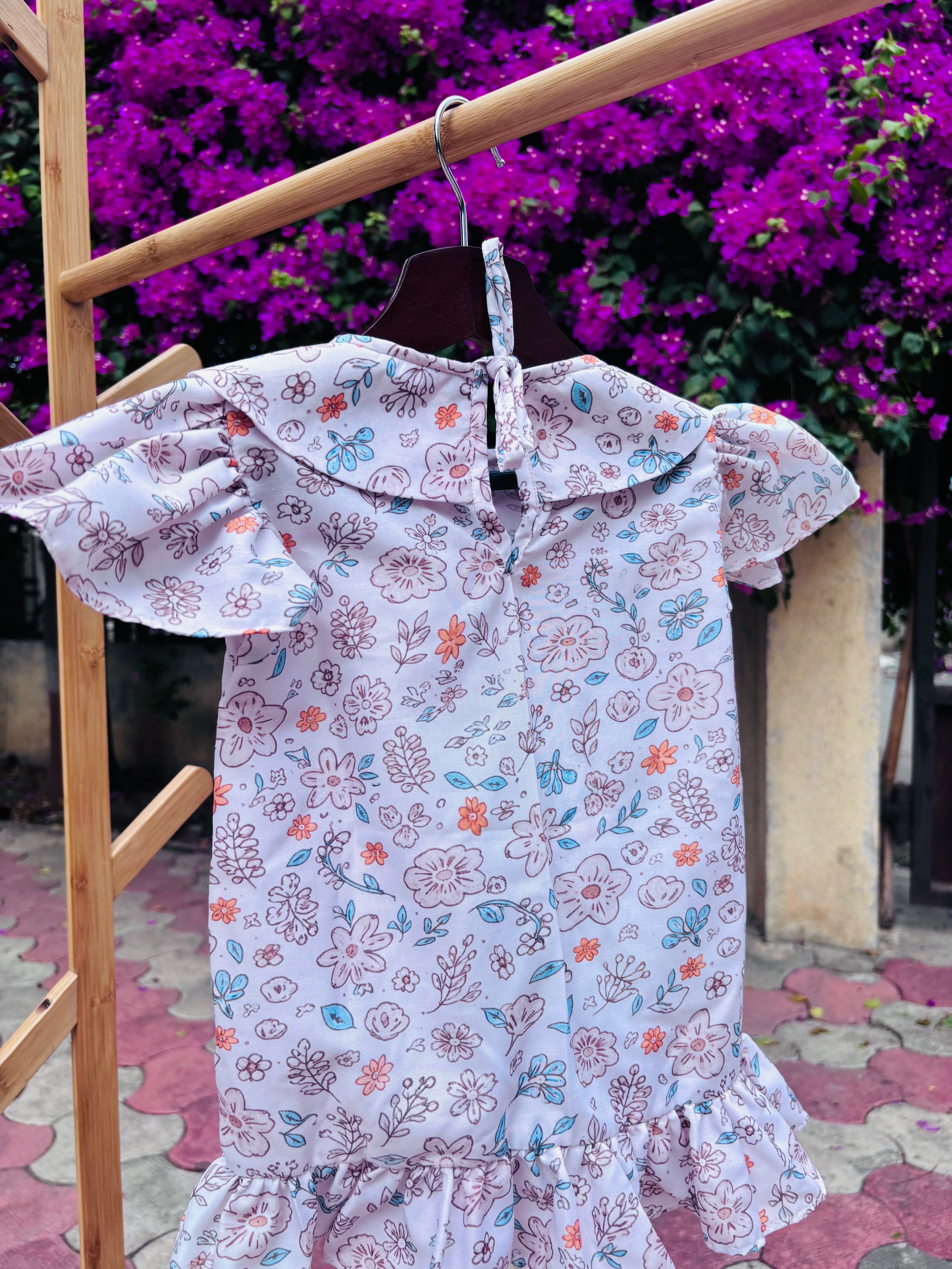 Pastel Petals Flutter Dresse