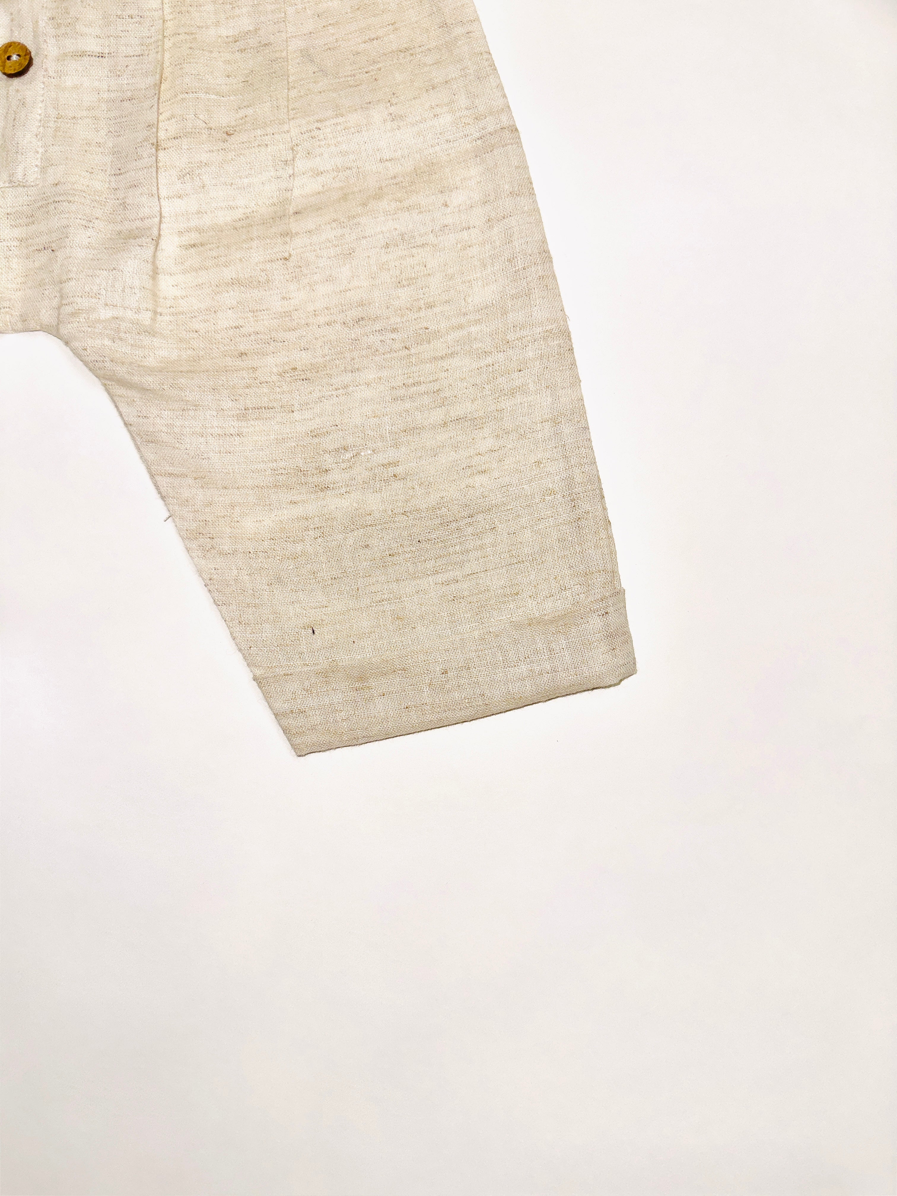 Classic Beige Linen Co-Ord Set for Kids with Breathable Fabric.