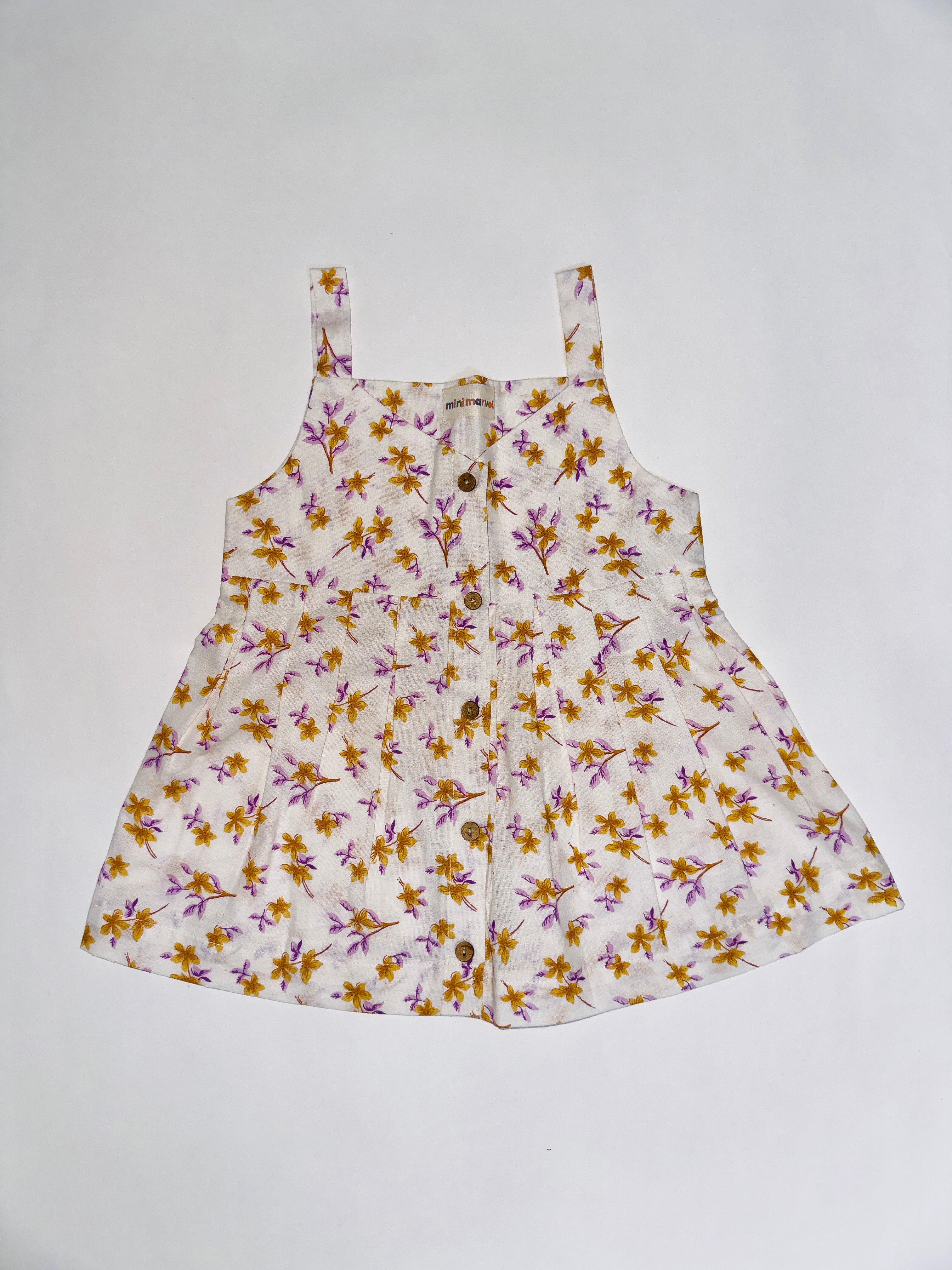 Sleeveless baby girl floral top with matching pants