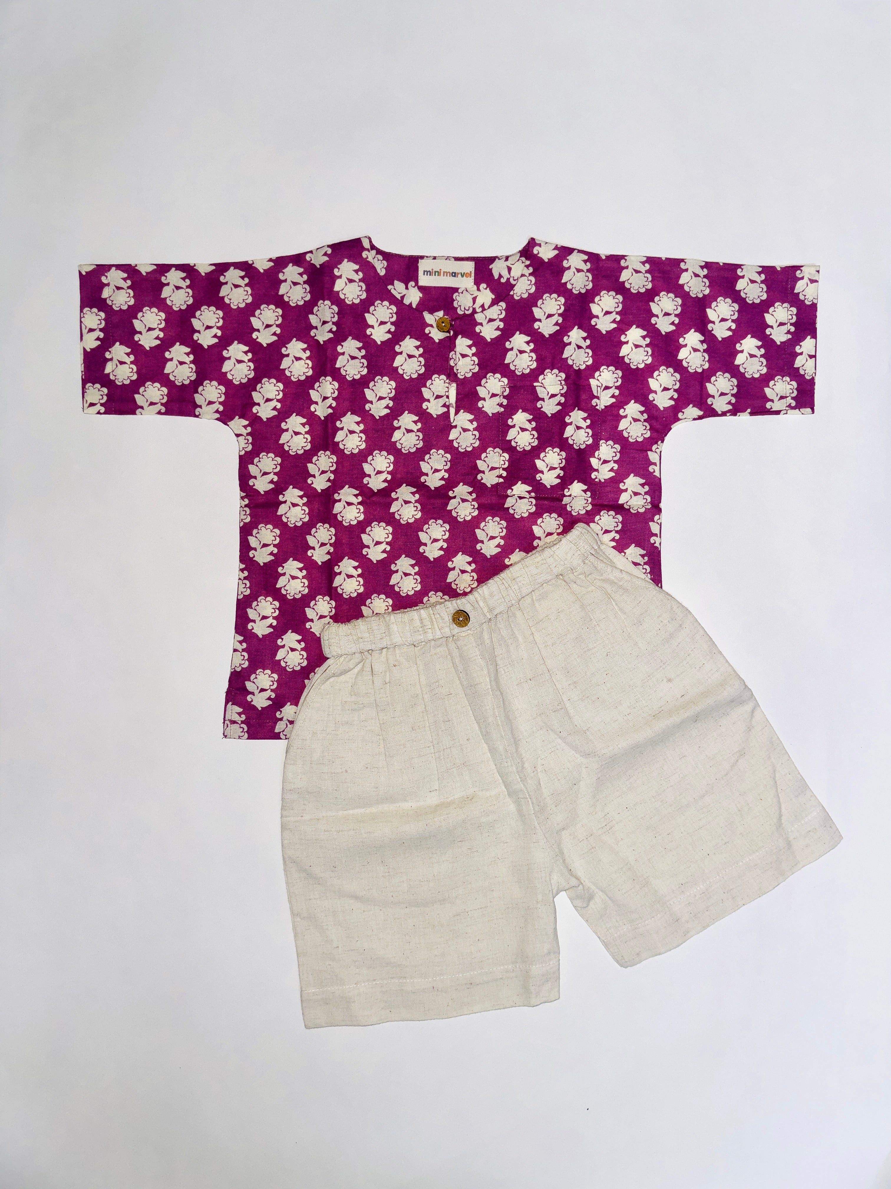 Heritage print boys cotton co-ord set
