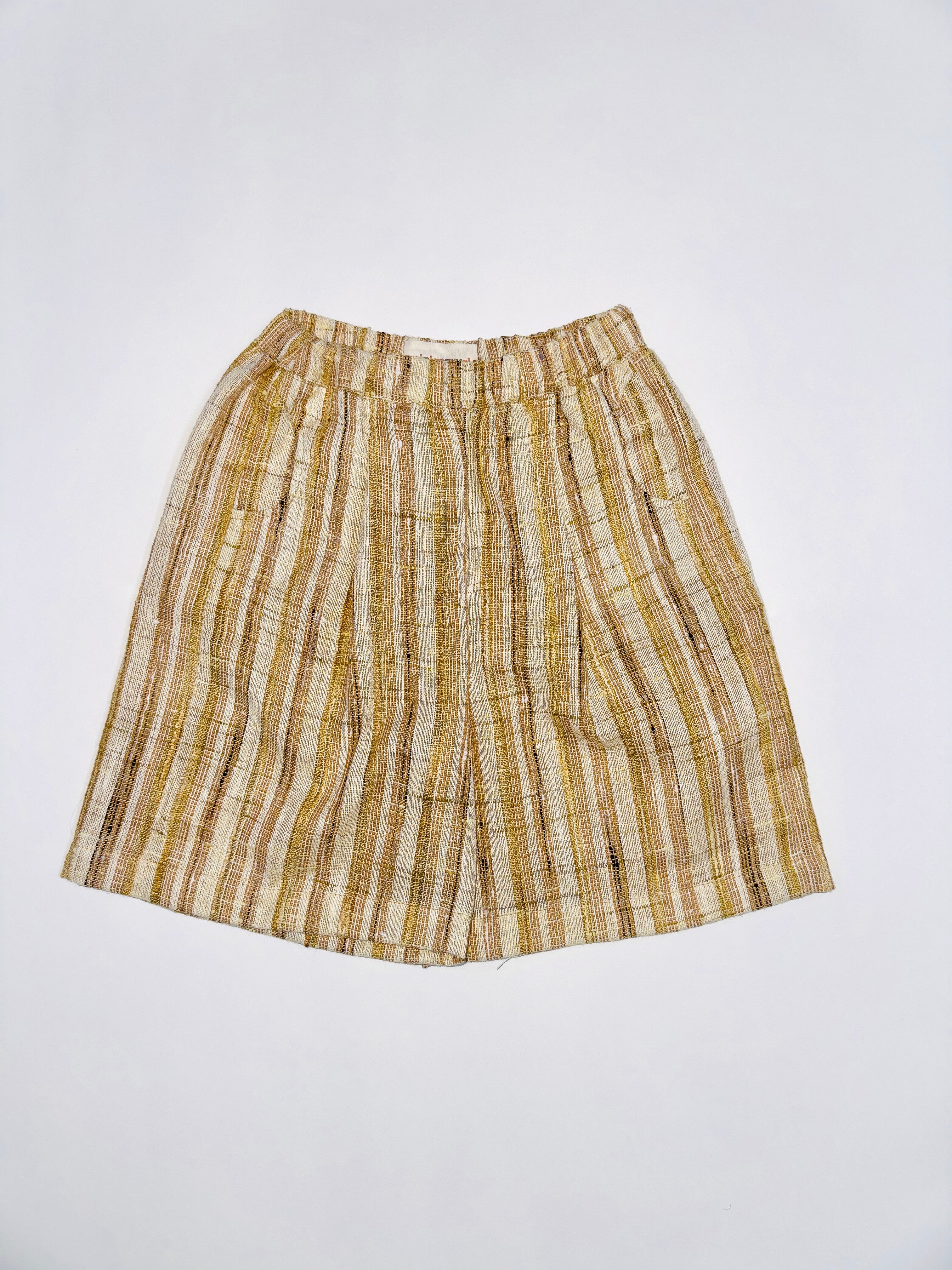 Golden Stripe Khadi Cotton Combo for Boys with Earthy Tones and Lightweight Design