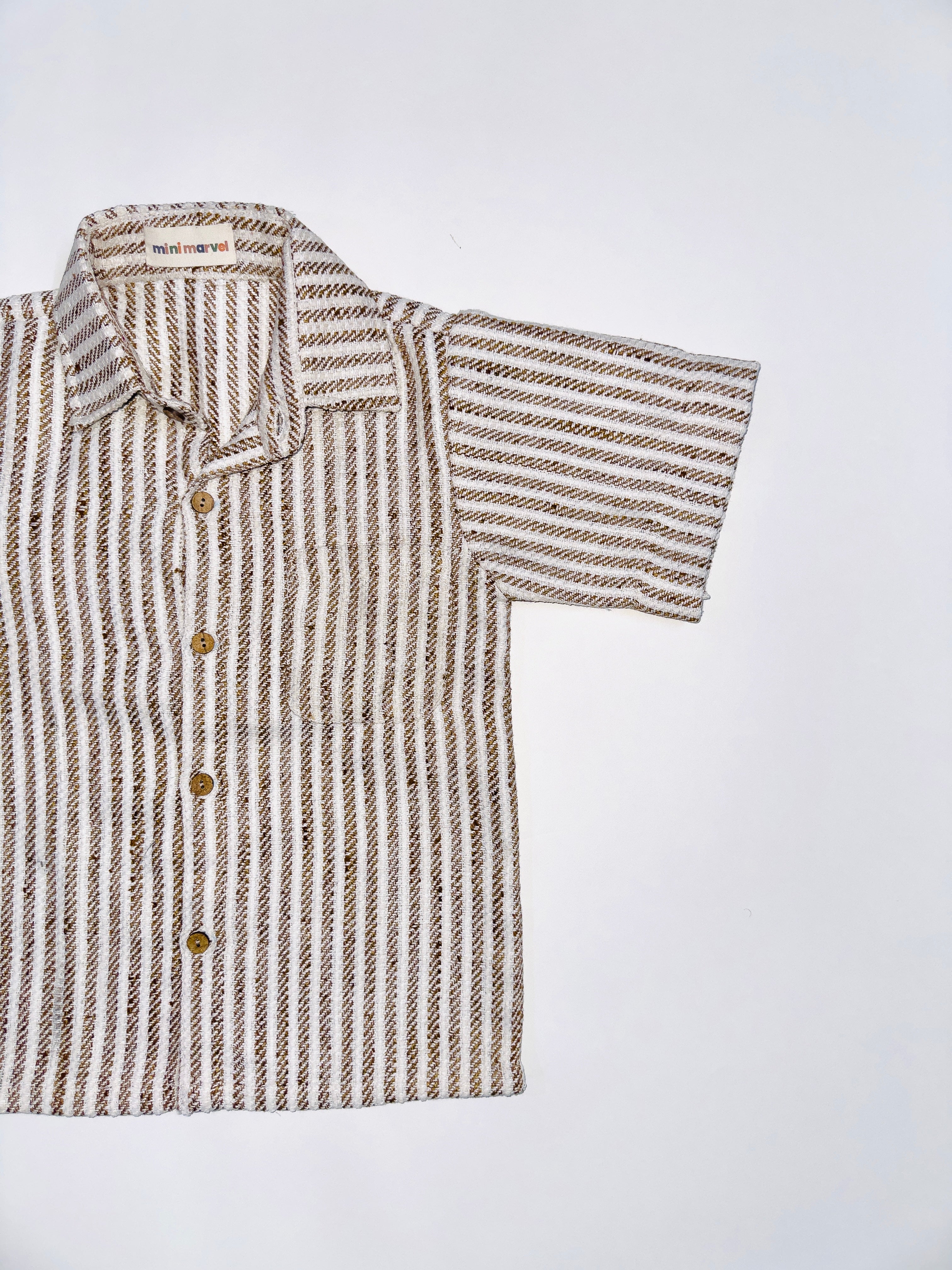 Classic Striped Kids Combo with Striped Button-Down Shirt and Comfortable Cotton Shorts