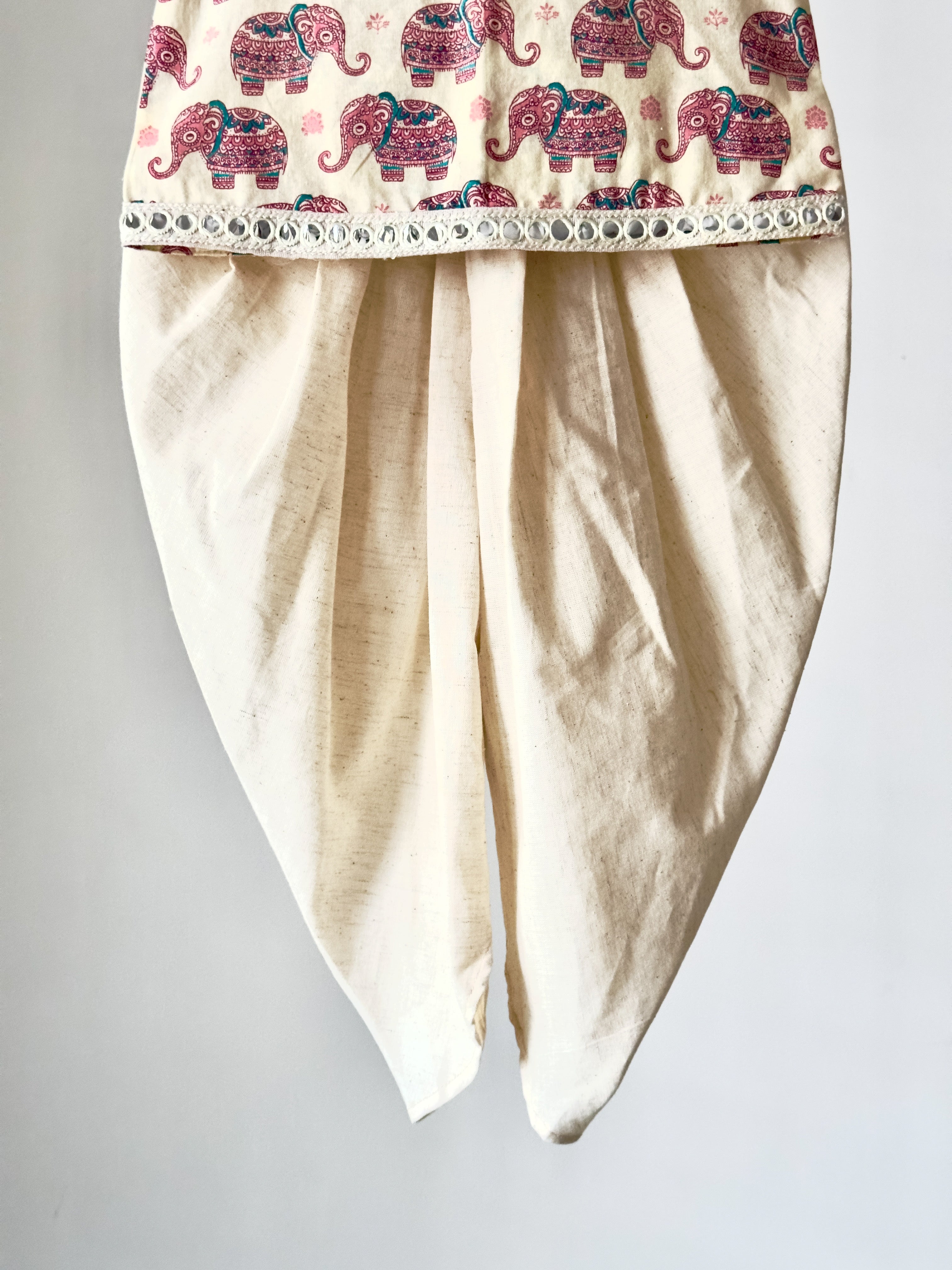 Elephant Print Cotton Dhoti