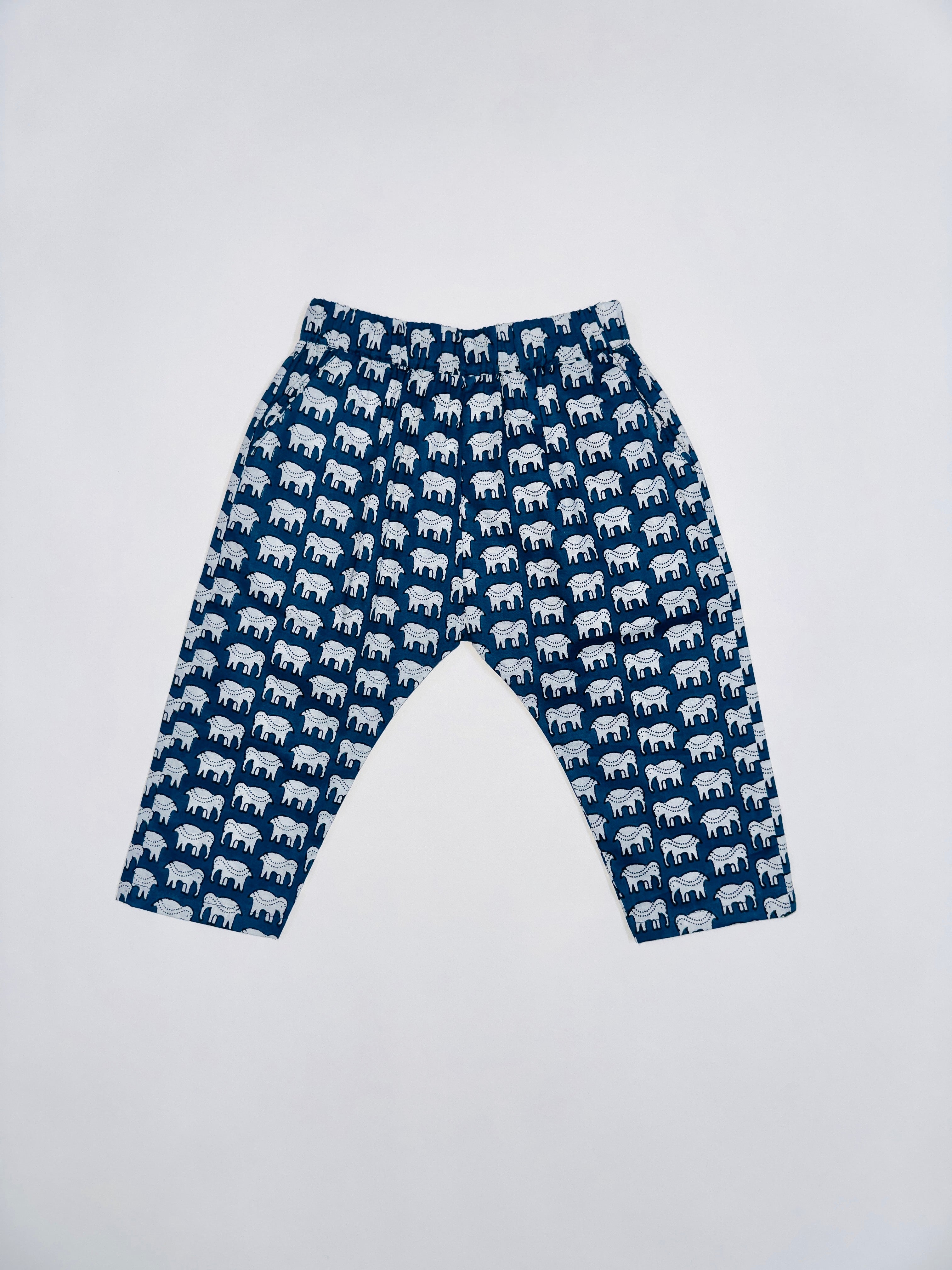 Navy Elephant Print Co-Ord Set for Baby boys in Soft Cotton with Fun Elephant Prints.