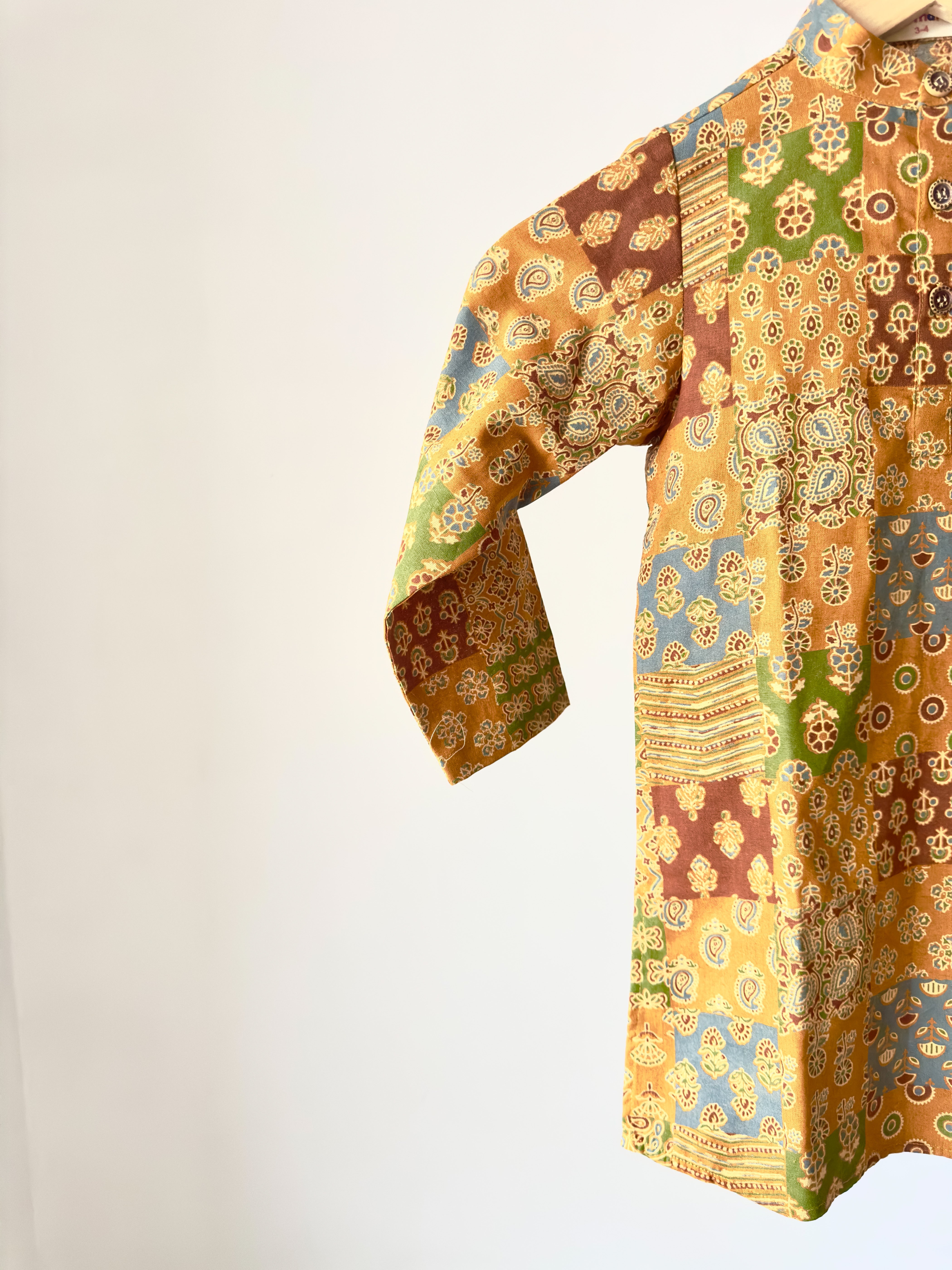 Golden Patch Kurta Dhoti Set