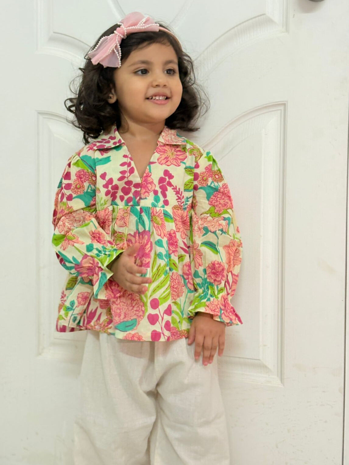 Mini Marvel cotton co-ord set for girls – trendy everyday wear in soft cotton fabric