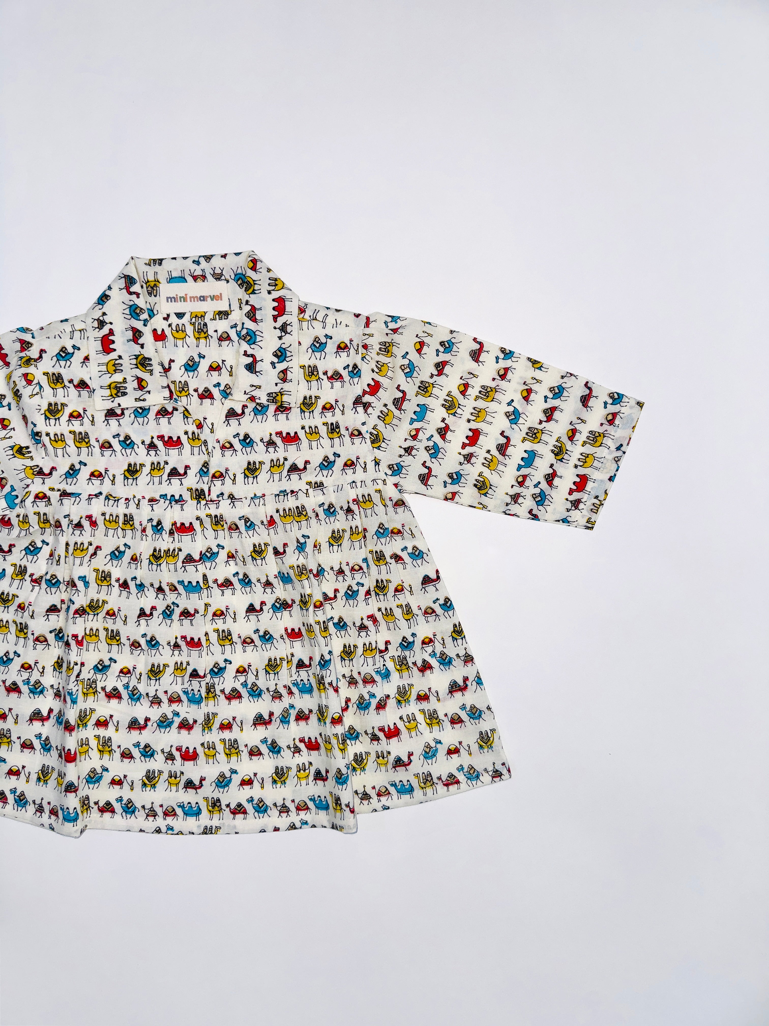 Multicolor Camel Print Co-Ord Set for Baby Girls in Soft Cotton with Fun Camel Motifs