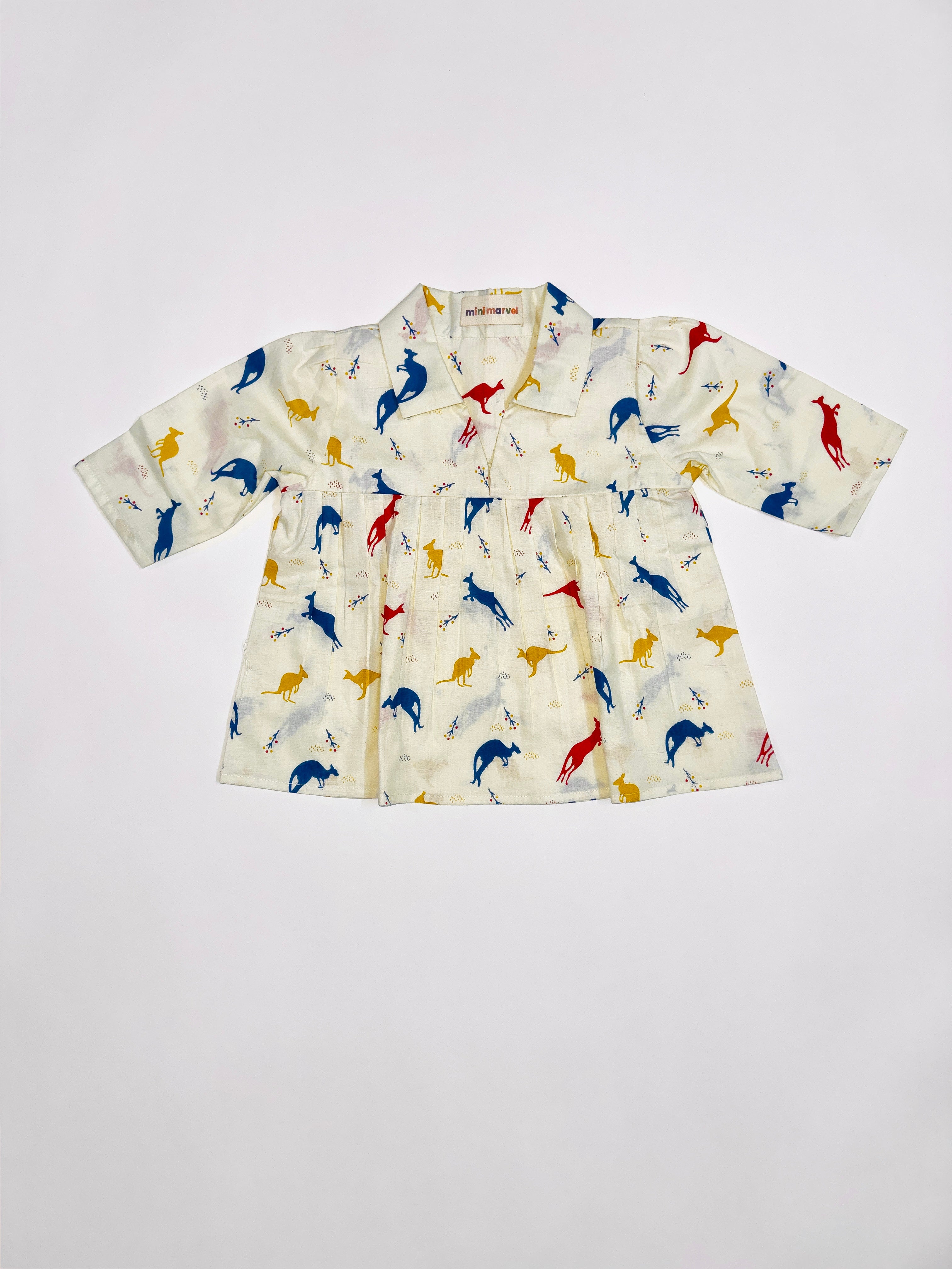 Kangaroos Print Co-Ord Set for Girls with Fun Marine-Inspired Design and Comfortable Fit.