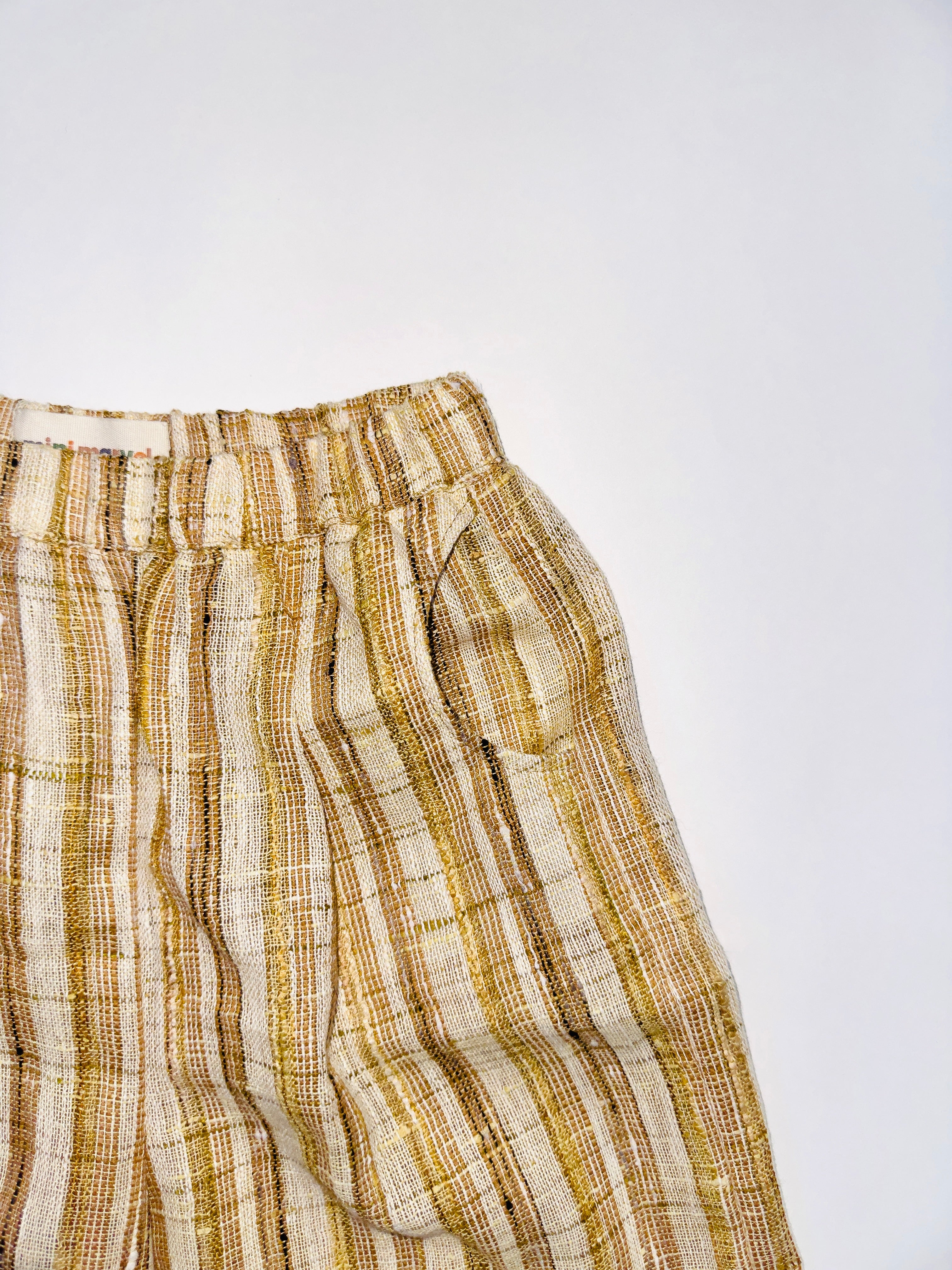 Golden Stripe Khadi Cotton Combo for Boys with Earthy Tones and Lightweight Design