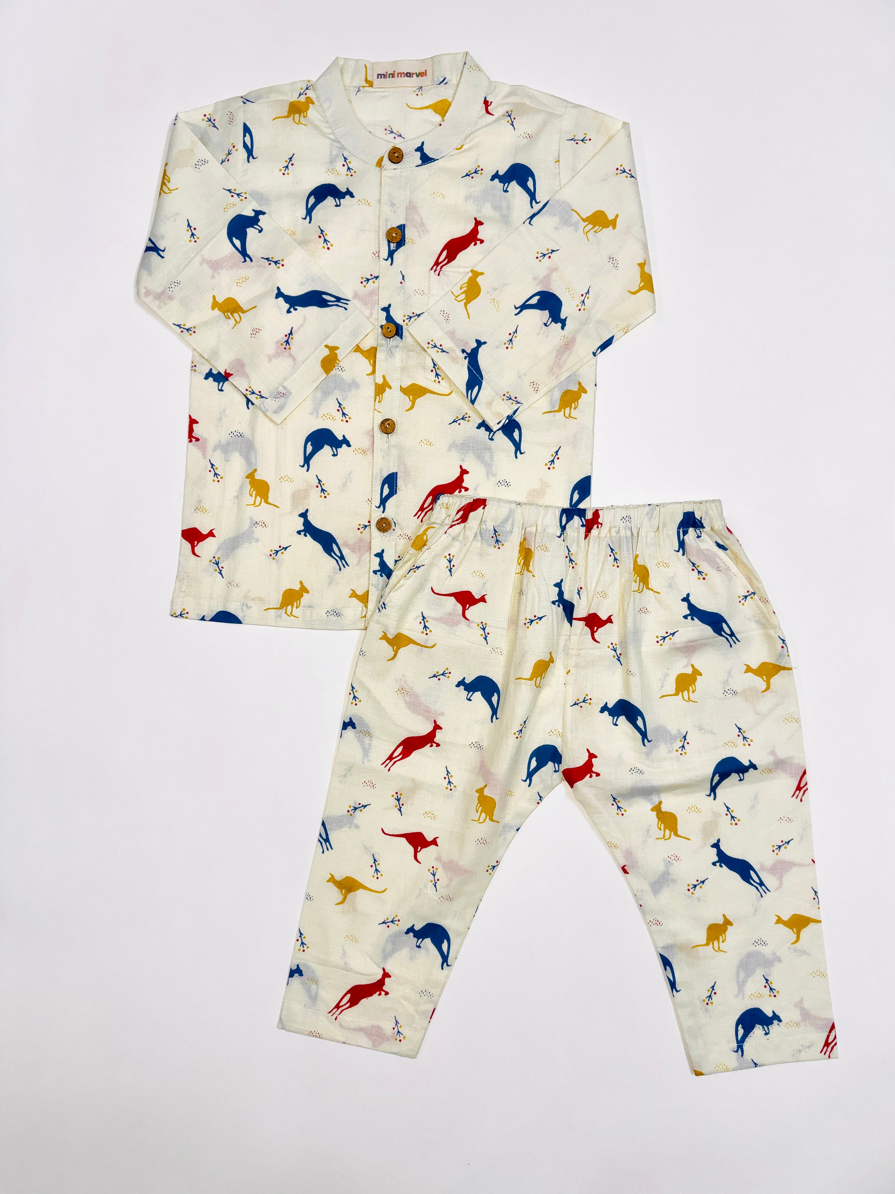 Golden Stripe Khadi Cotton Combo for Boys with Earthy Tones and Lightweight Design
