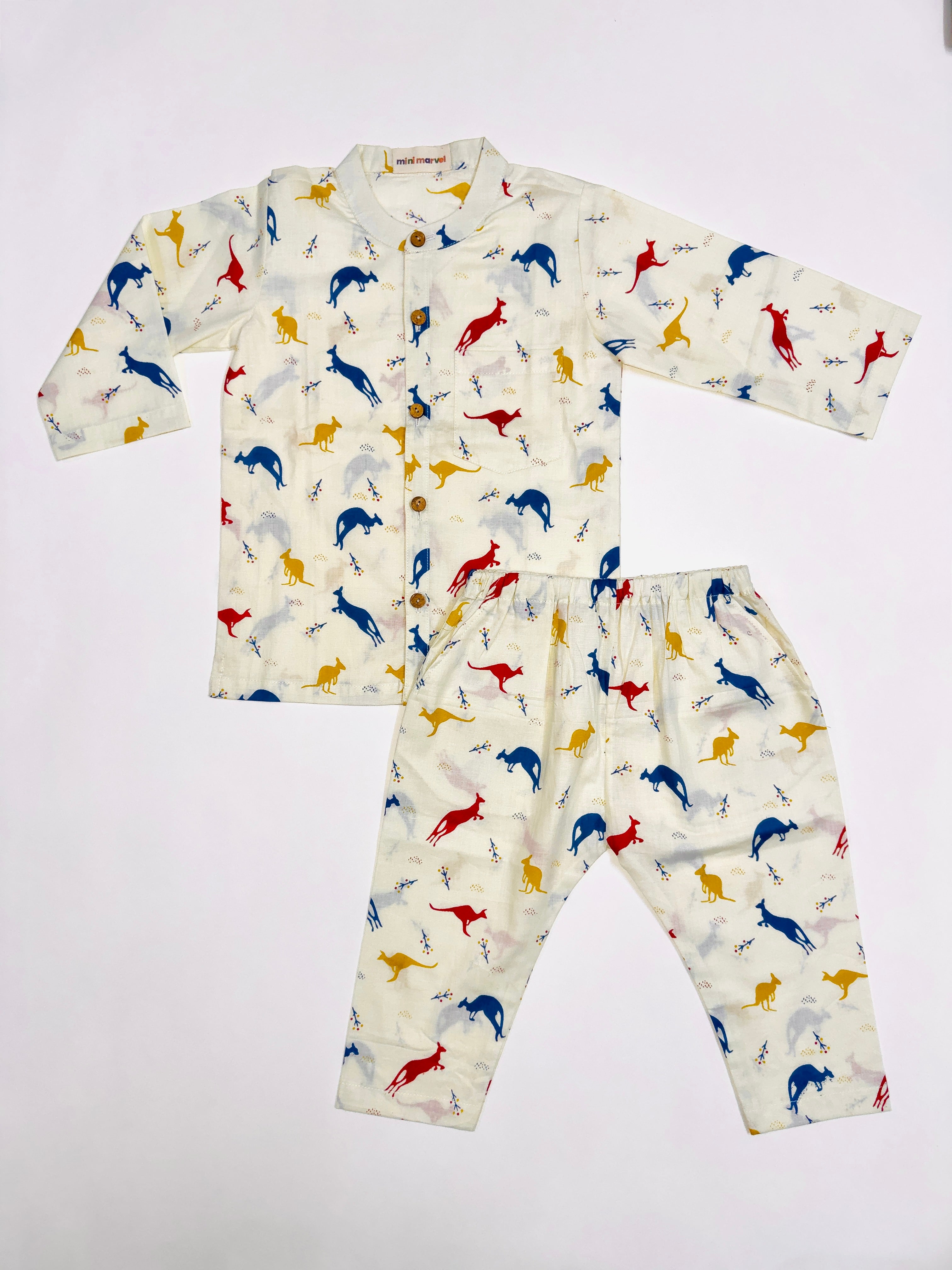 Golden Stripe Khadi Cotton Combo for Boys with Earthy Tones and Lightweight Design