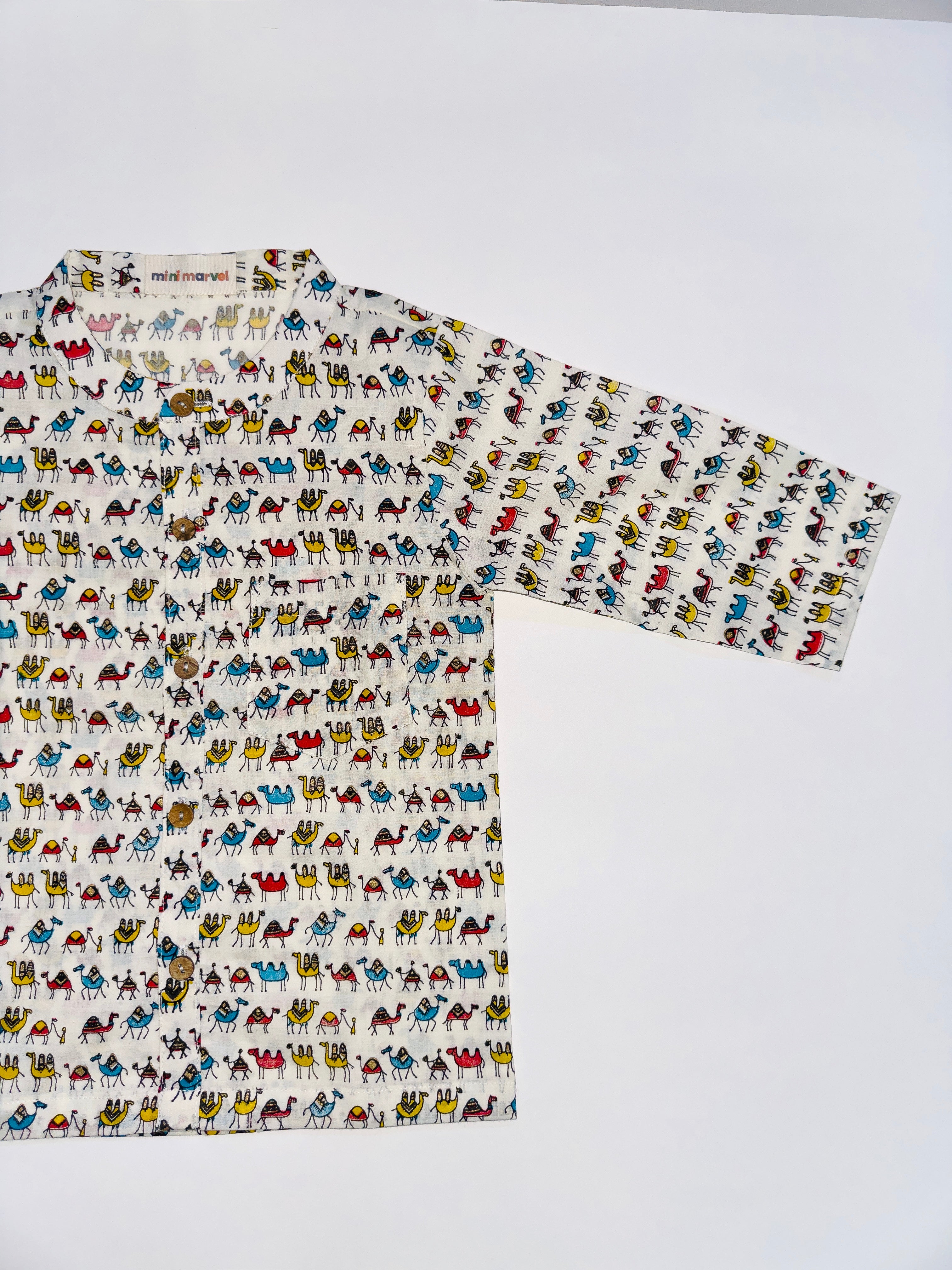 Multicolor Camel Print Co-Ord Set for Baby boys in Soft Cotton with Fun Camel Motifs