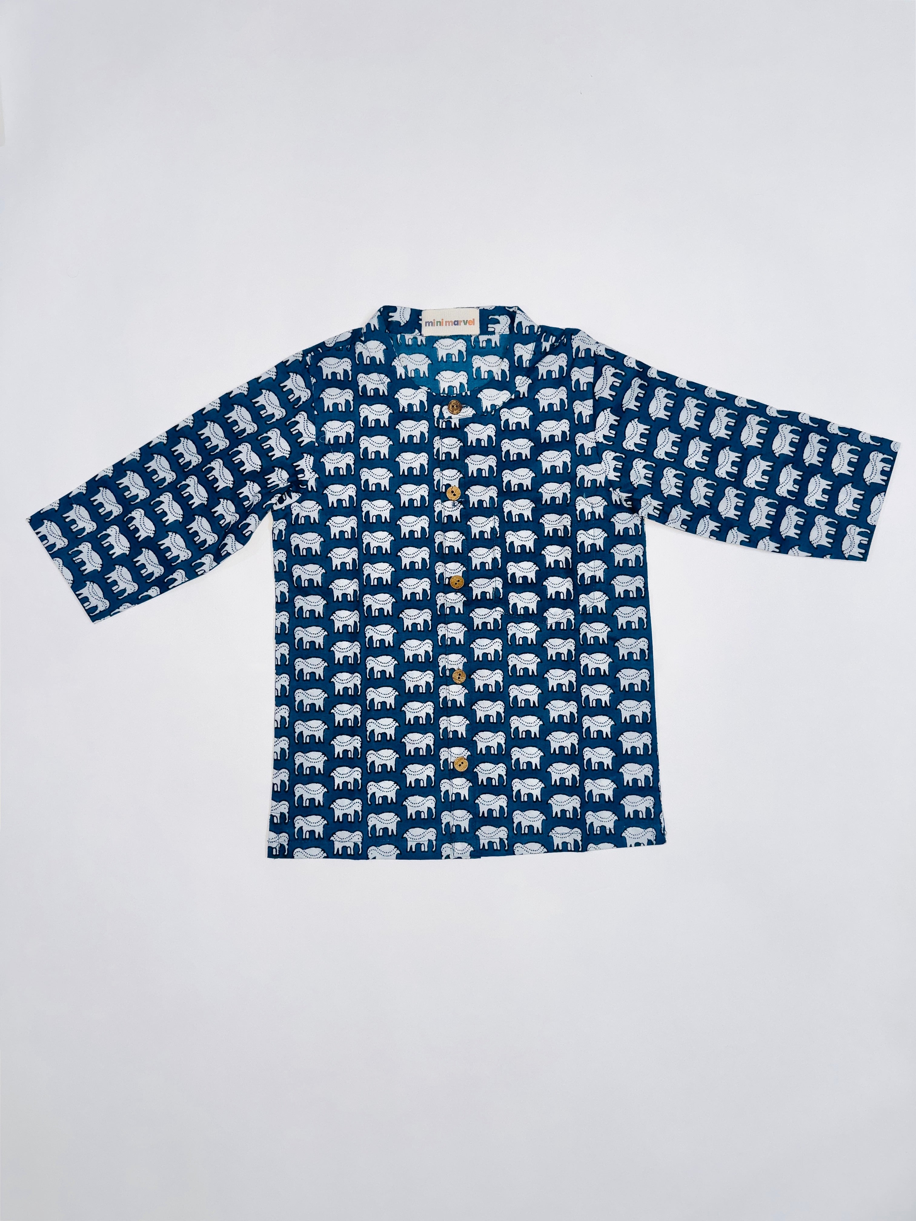 Navy Elephant Print Co-Ord Set for Baby boys in Soft Cotton with Fun Elephant Prints.