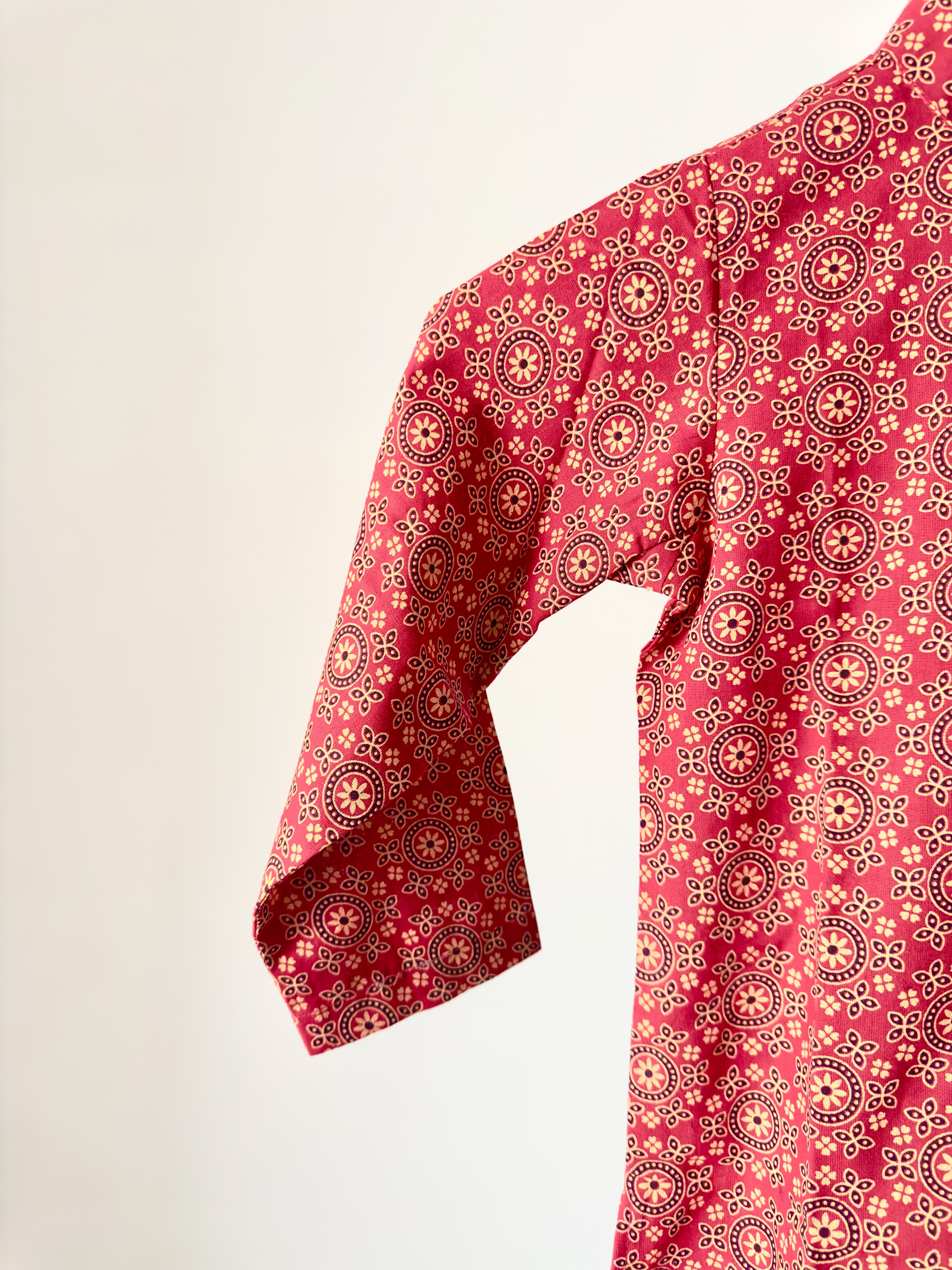 Red Printed Cotton Kurta