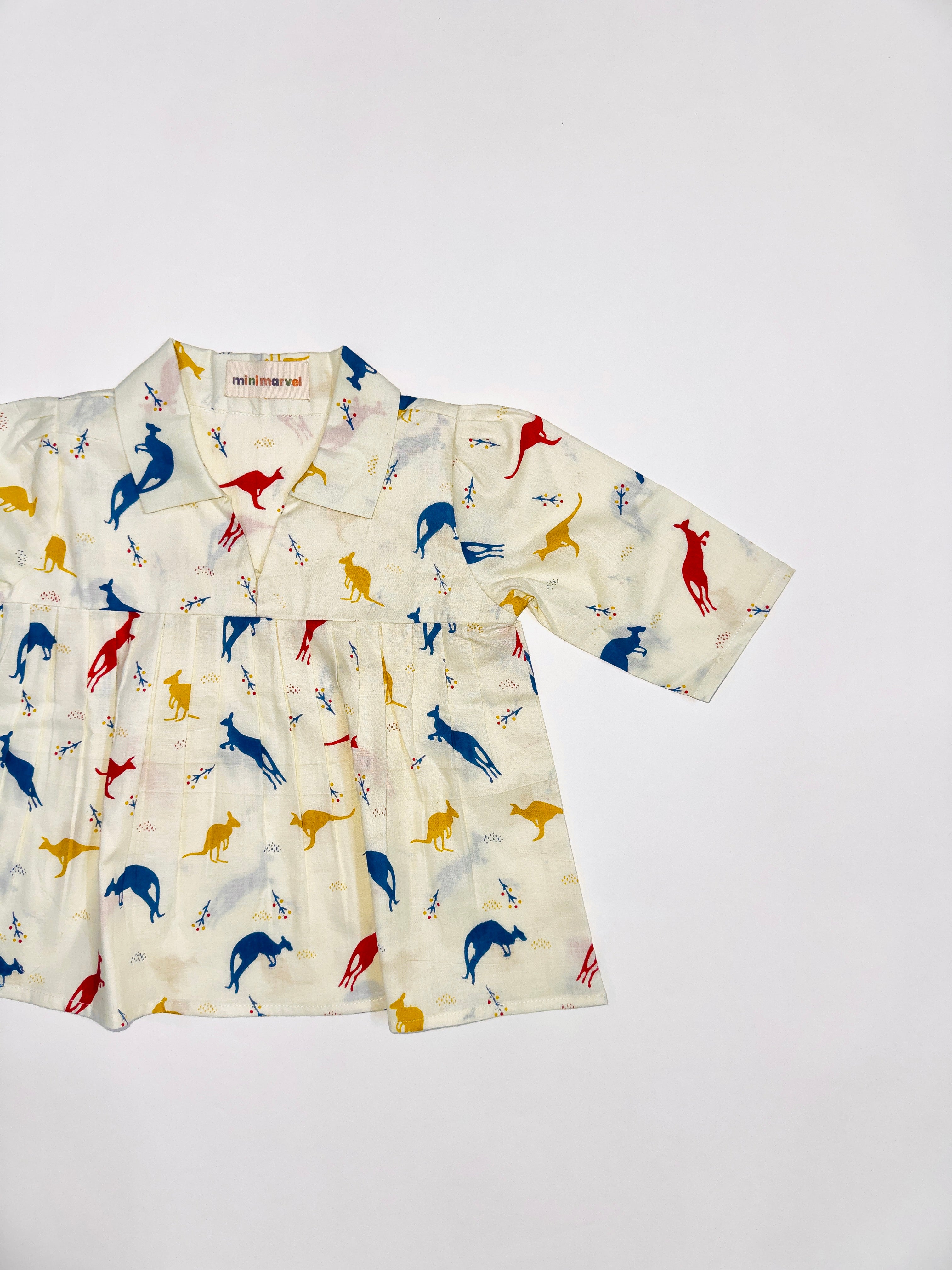 Kangaroos Print Co-Ord Set for Girls with Fun Marine-Inspired Design and Comfortable Fit.