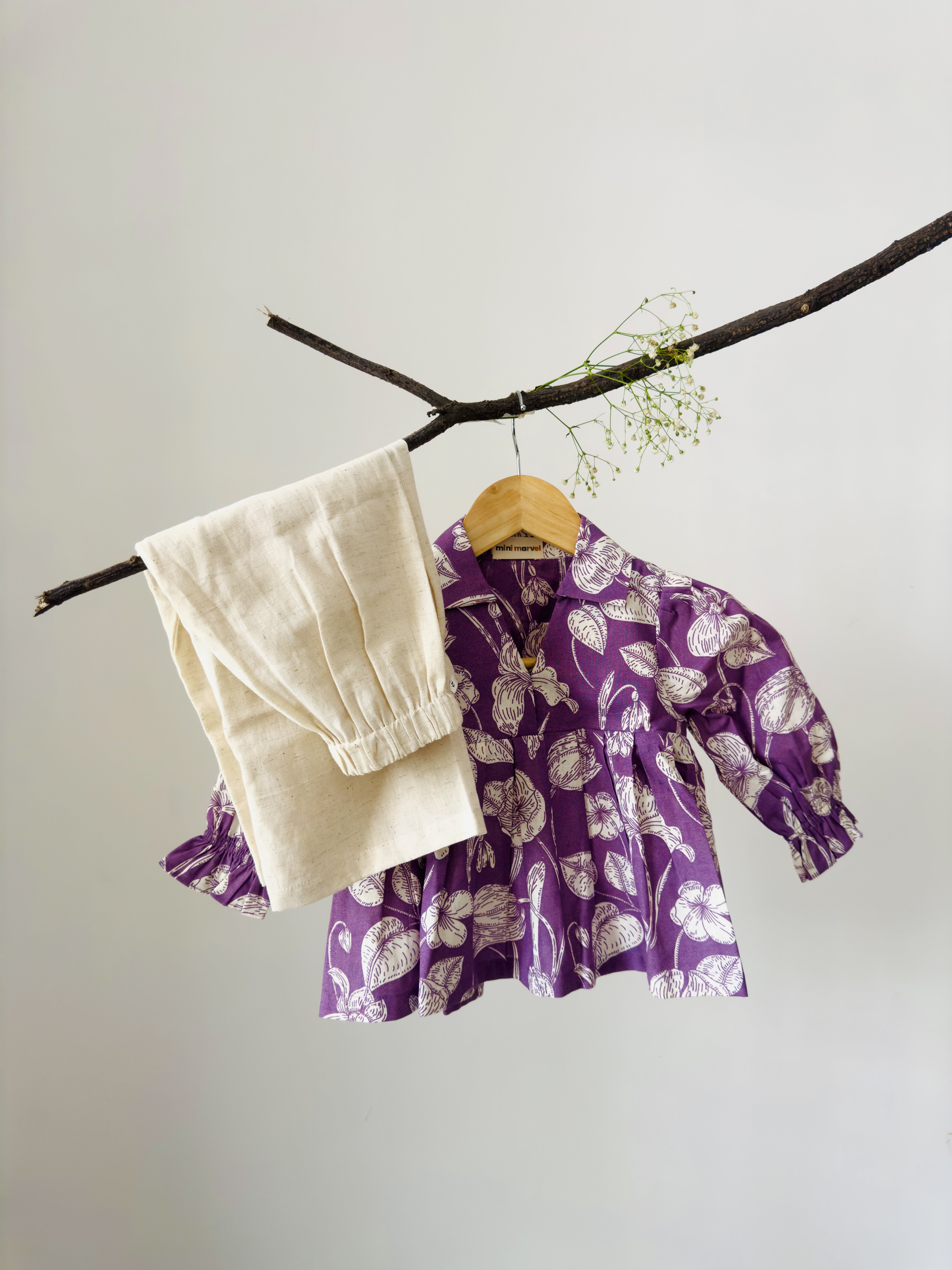 Mini Marvel cotton co-ord set for girls trendy everyday wear in soft cotton fabric