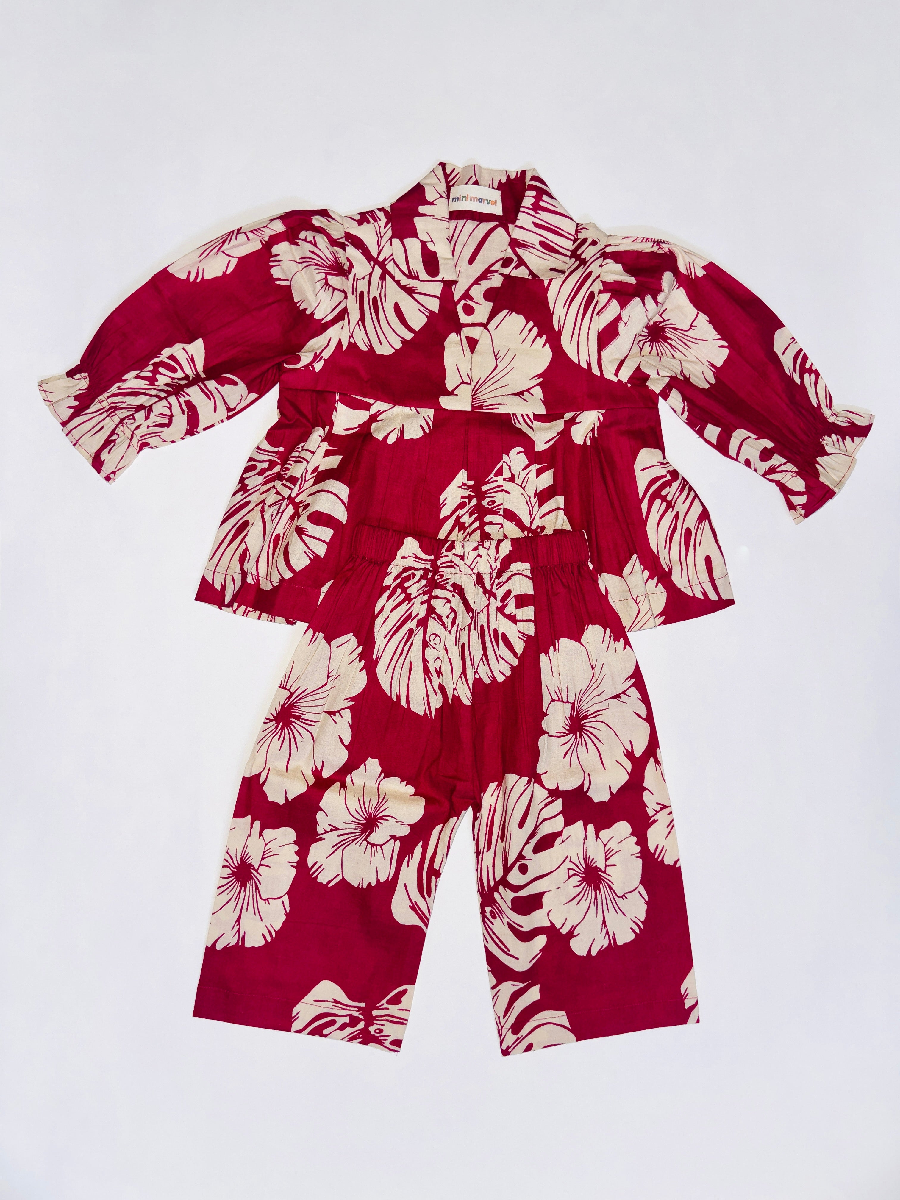Rosy Tropic Co-ord Set for girls – shirt and shorts
