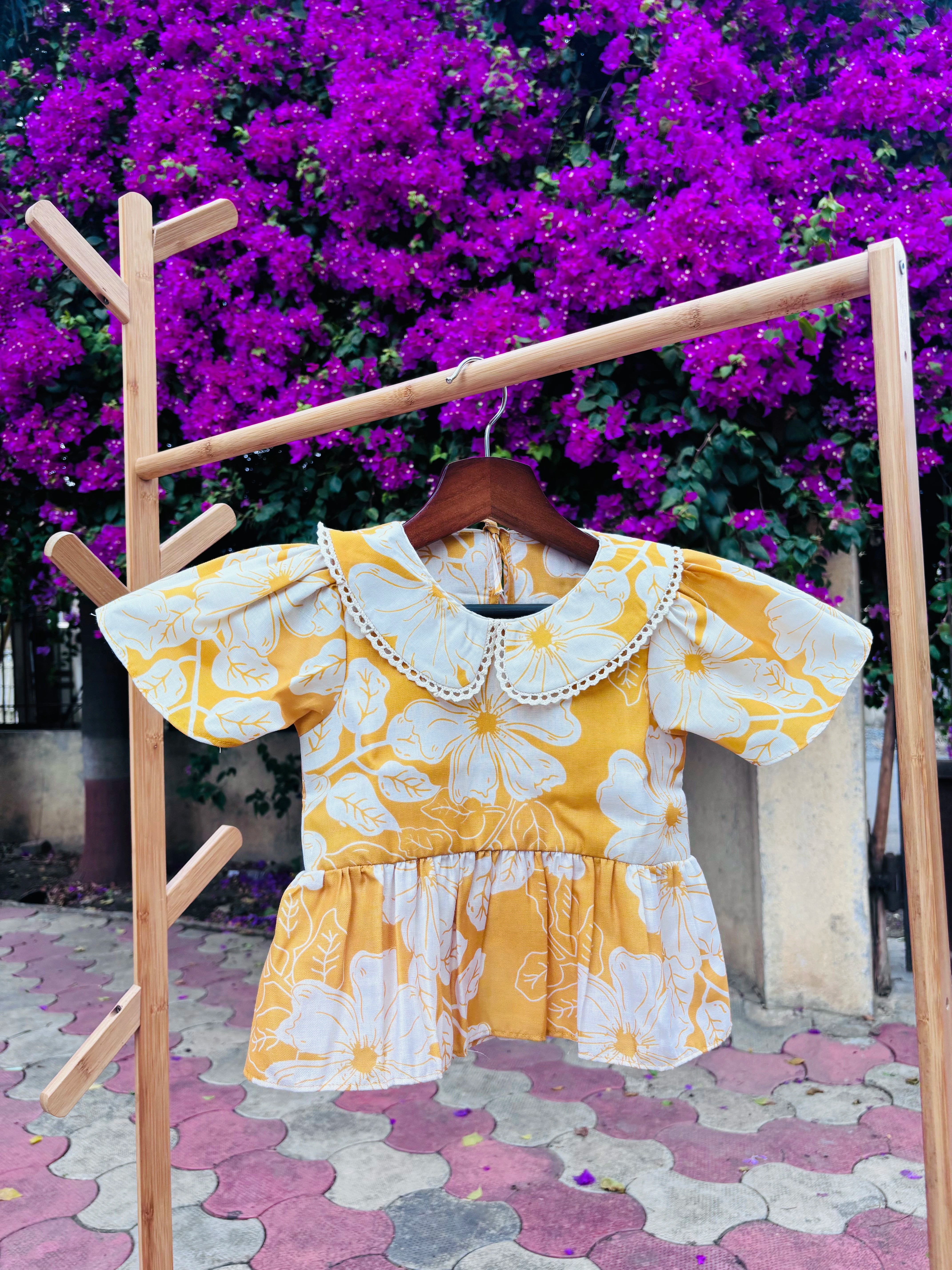 Golden Daisy Collar Top