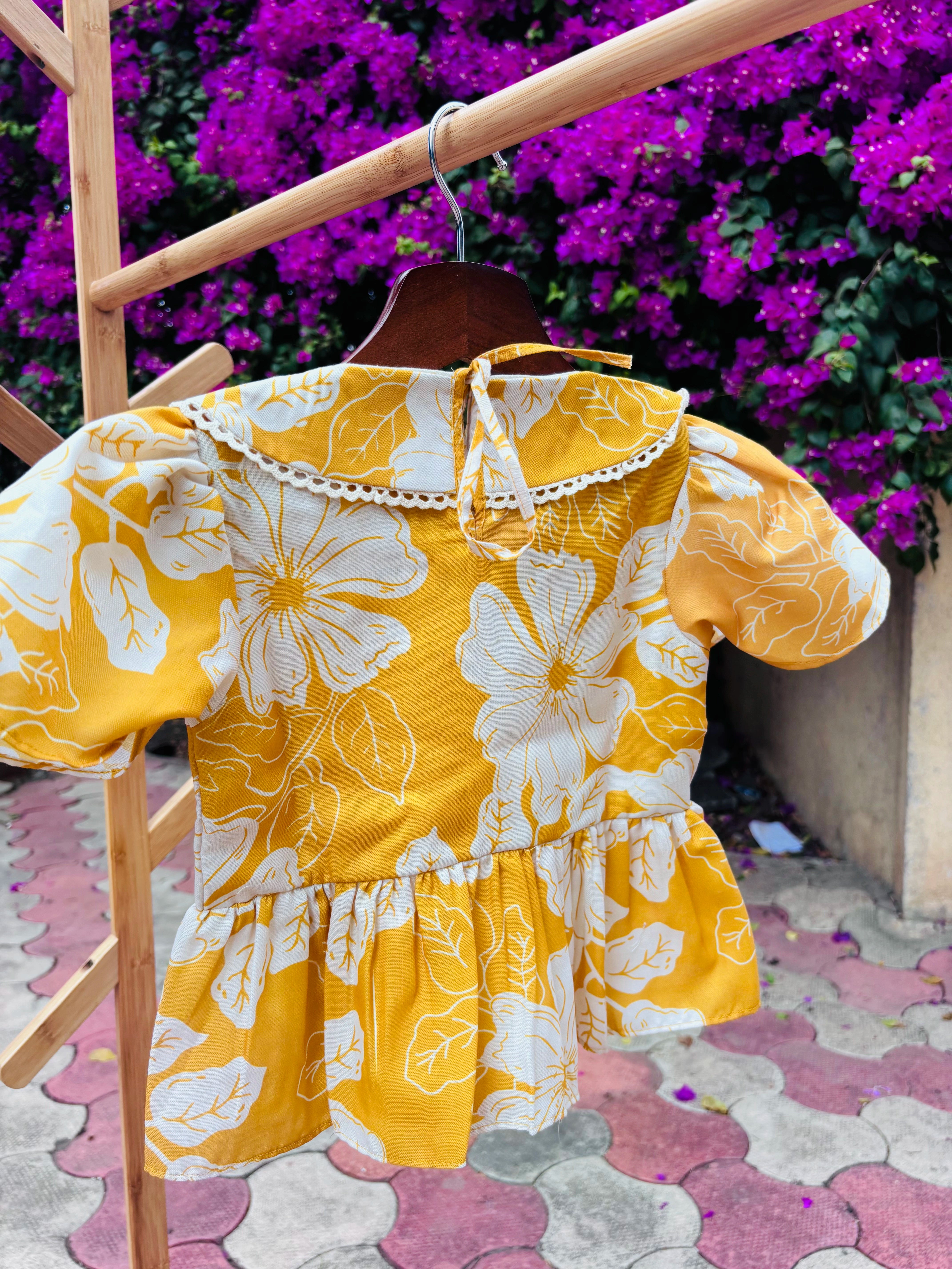 Golden Daisy Collar Top
