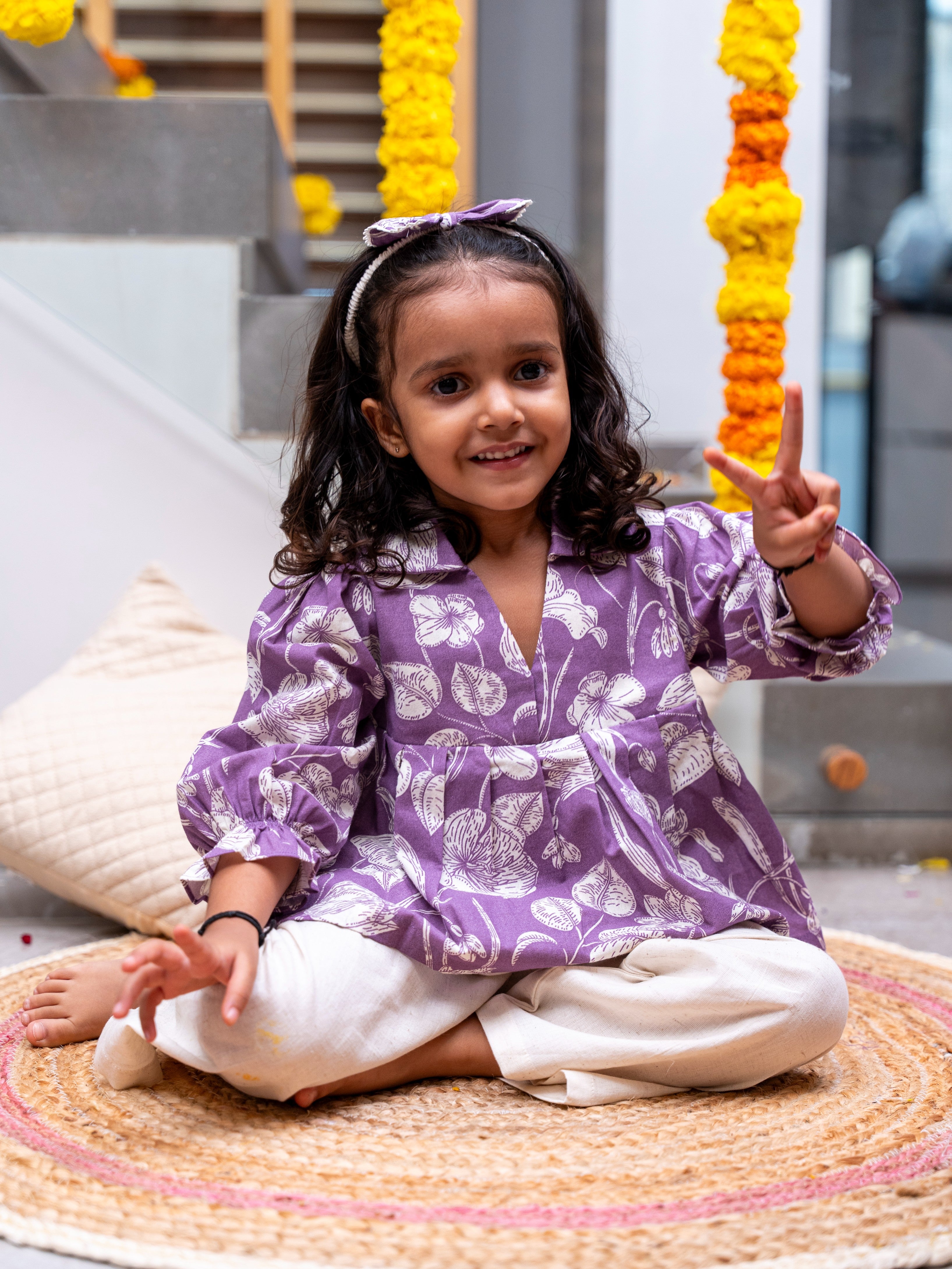 Girls cotton co-ord set in casual wear, stylish and comfortable outfit for everyday fashion.