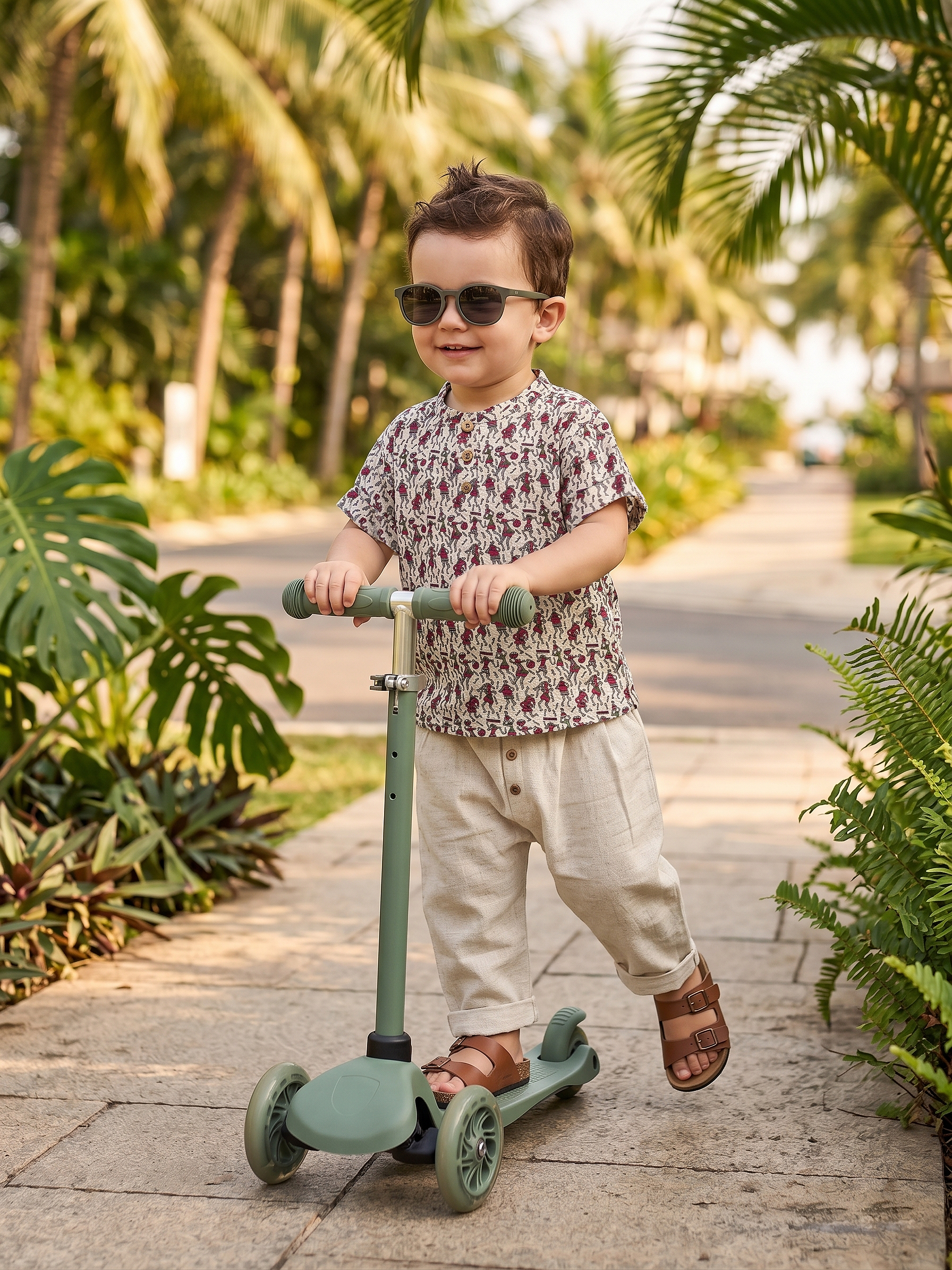 Tribal Safari Luxe Co-ord Set (Printed Top & Cotton Pants)