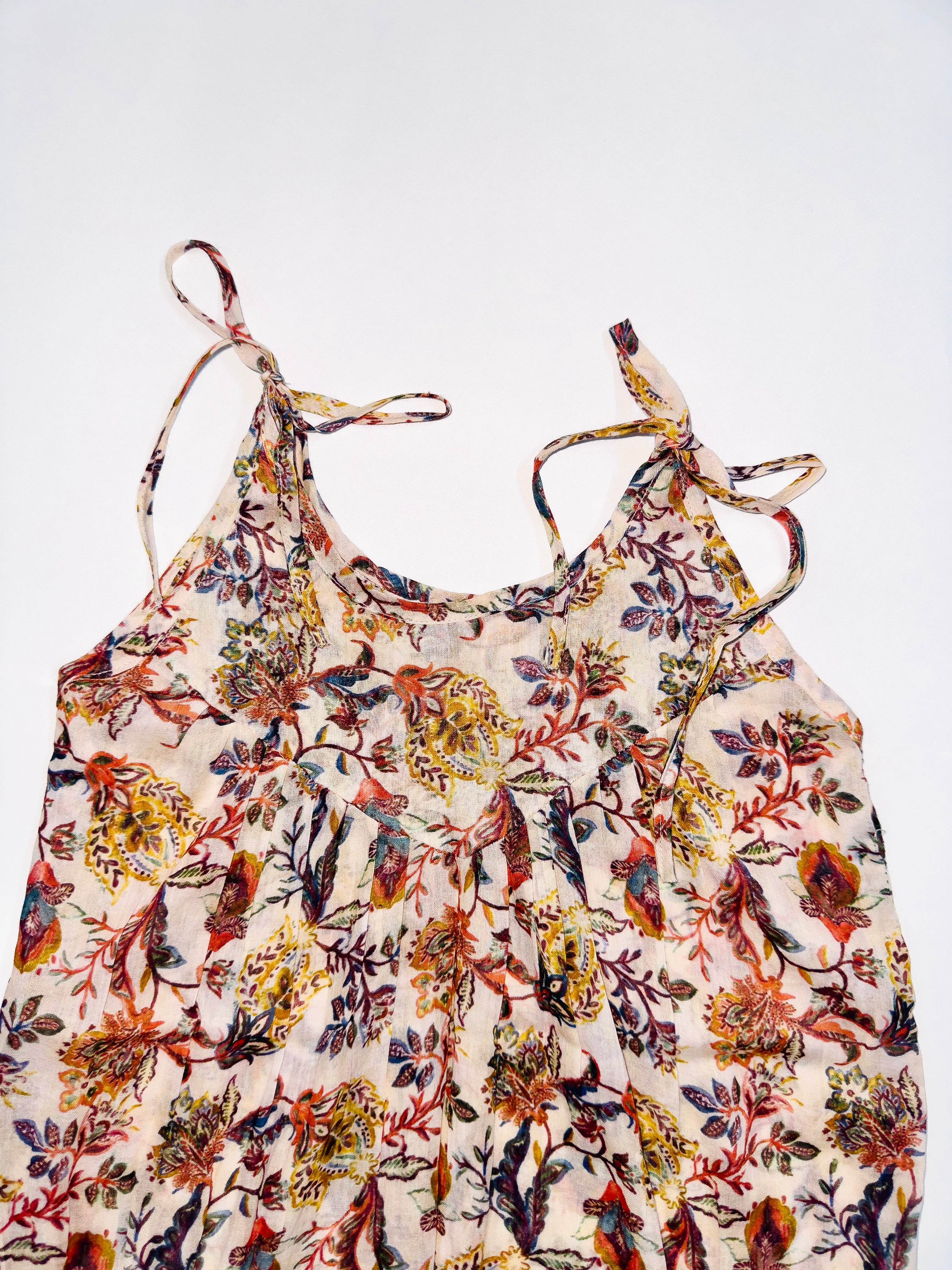 Blossom Bloom Romper with Floral Prints and Tie-Up Straps