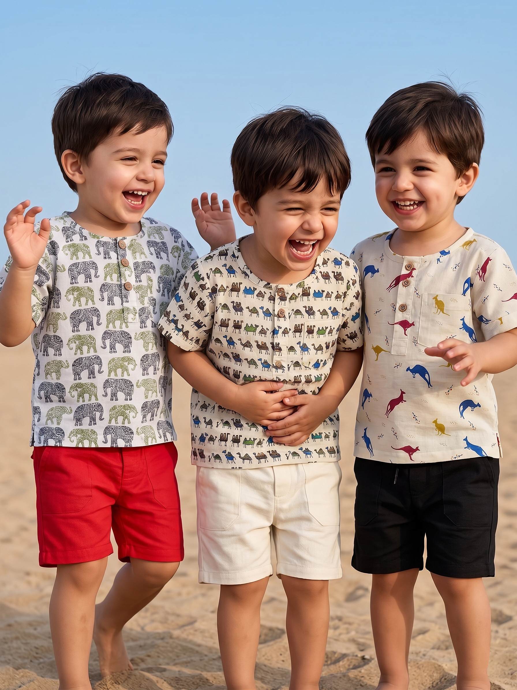 Little Safari Luxe Cotton Shirt Set (Pack of 3)
