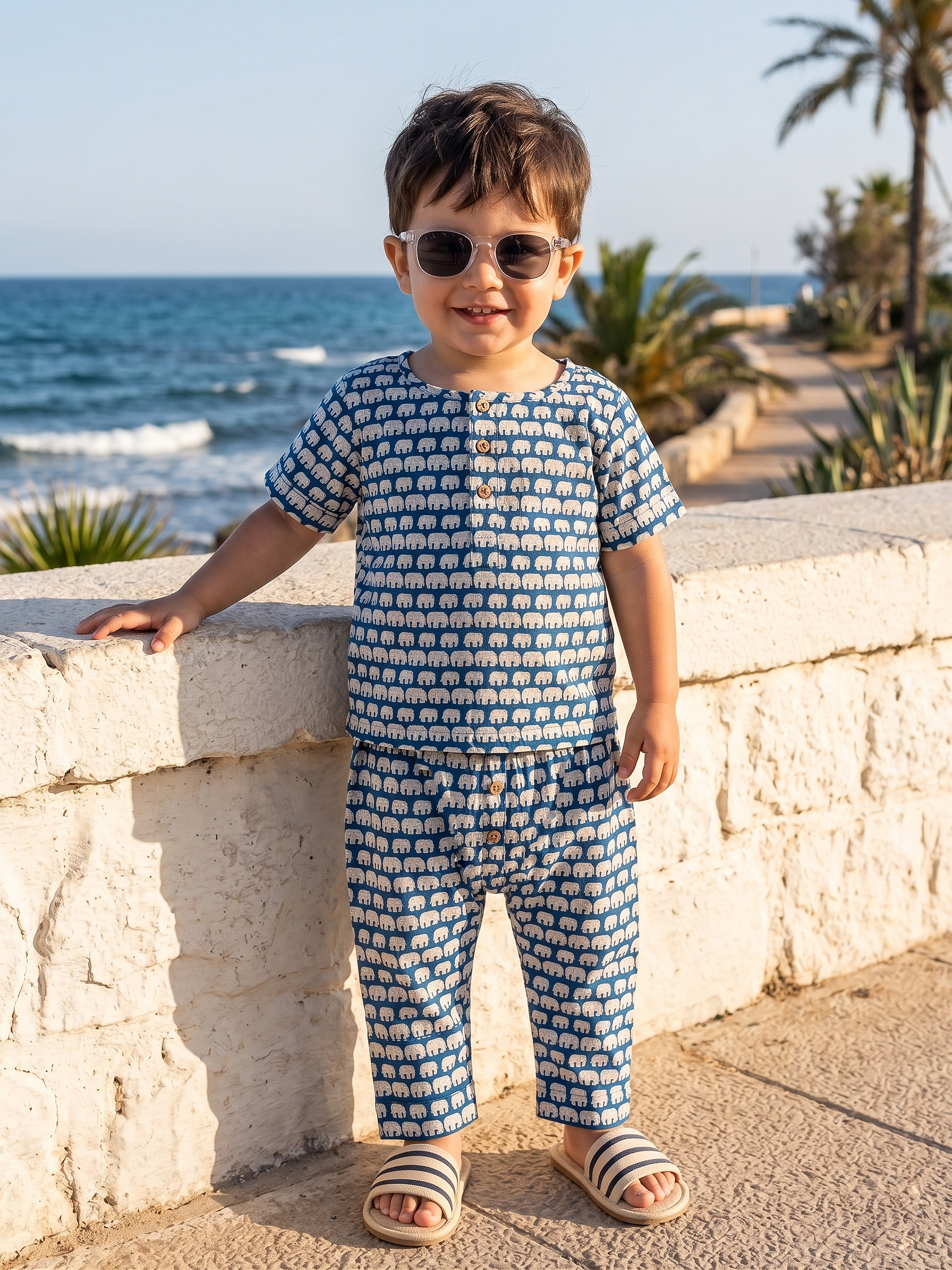 Elephant Heritage Co-ord Set (All-Over Print Cotton Set)